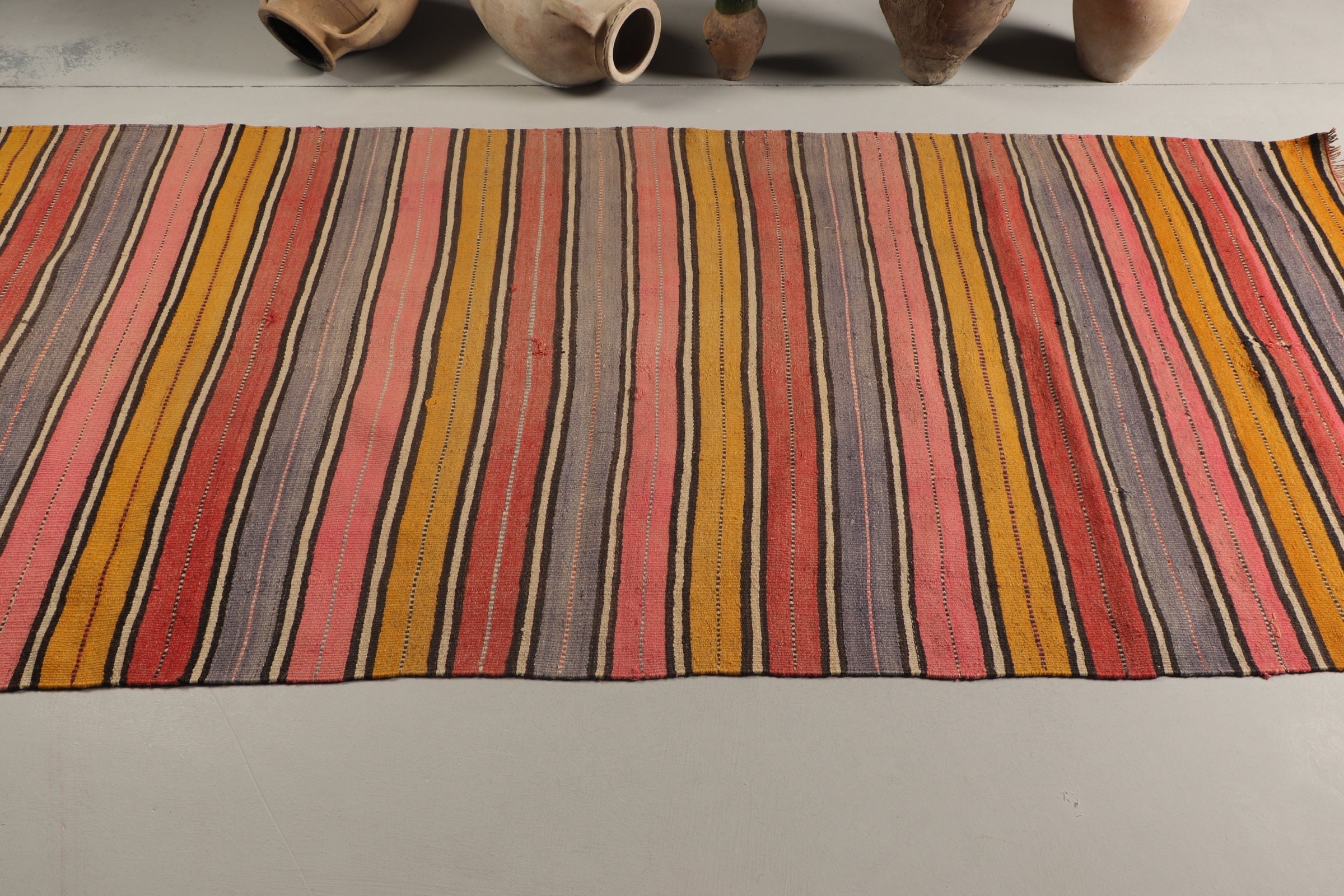 Pempe Anadolu Kilim, Yer Kilim, 122x278 cm Oturma odası Kilim, Nostaljik Kilim, Yer Kilim, Yemek odası Kilim, Ev Kilim, Anadolu Kilim