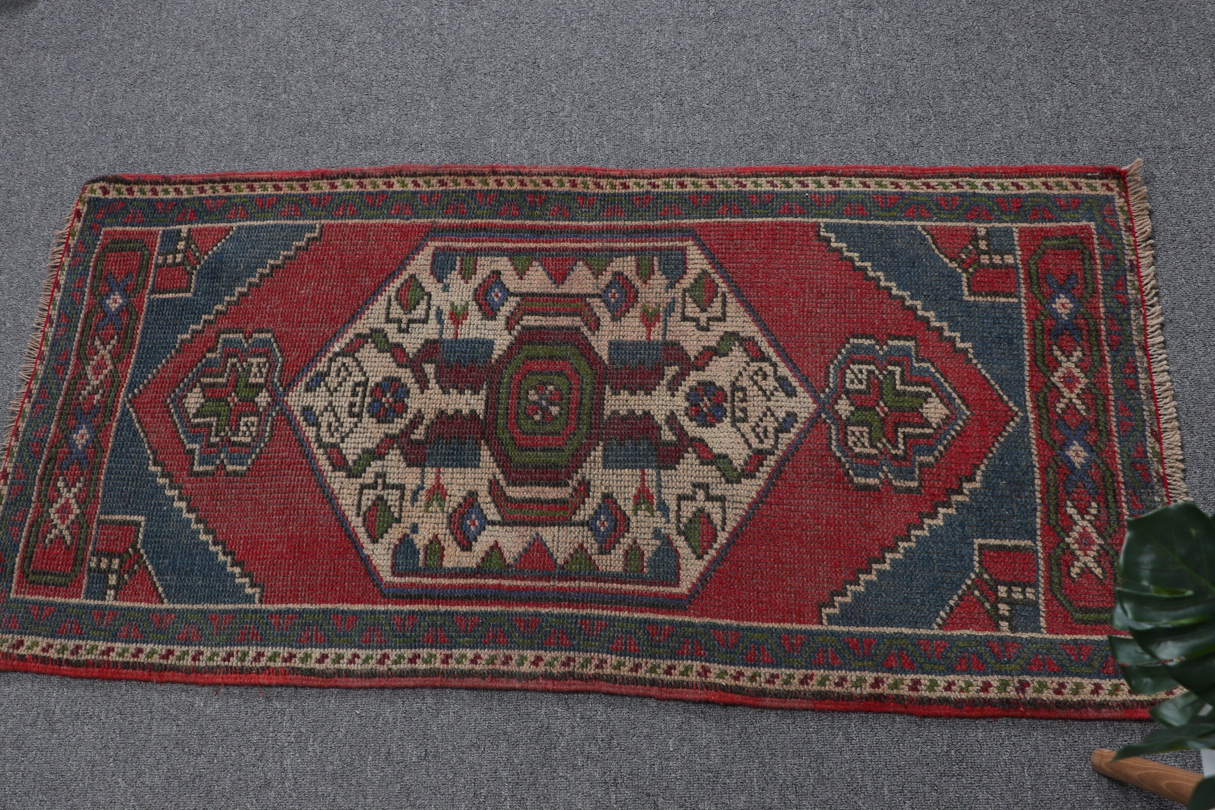Red Anatolian Rug, Car Mat Rug, Cool Rugs, Vintage Rug, Rugs for Nursery, Turkish Rugs, Entry Rug, 2x3.9 ft Small Rug, Oriental Rugs
