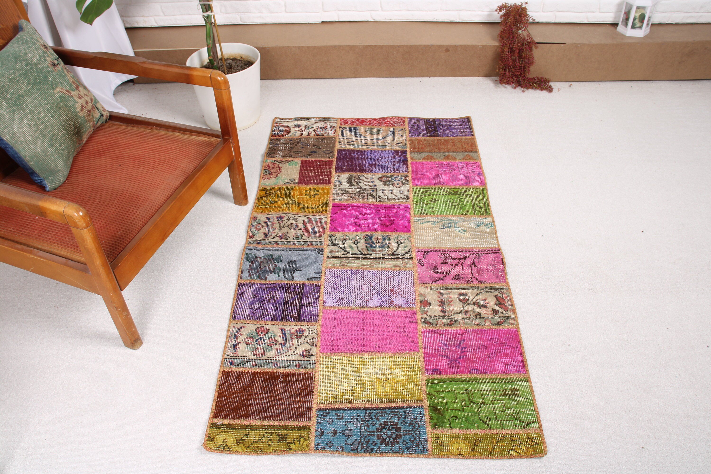 Pink Home Decor Rug, Antique Rug, Turkish Rugs, Floor Rug, Kitchen Rug, Car Mat Rug, Bathroom Rugs, 2.7x4.7 ft Small Rug, Vintage Rug