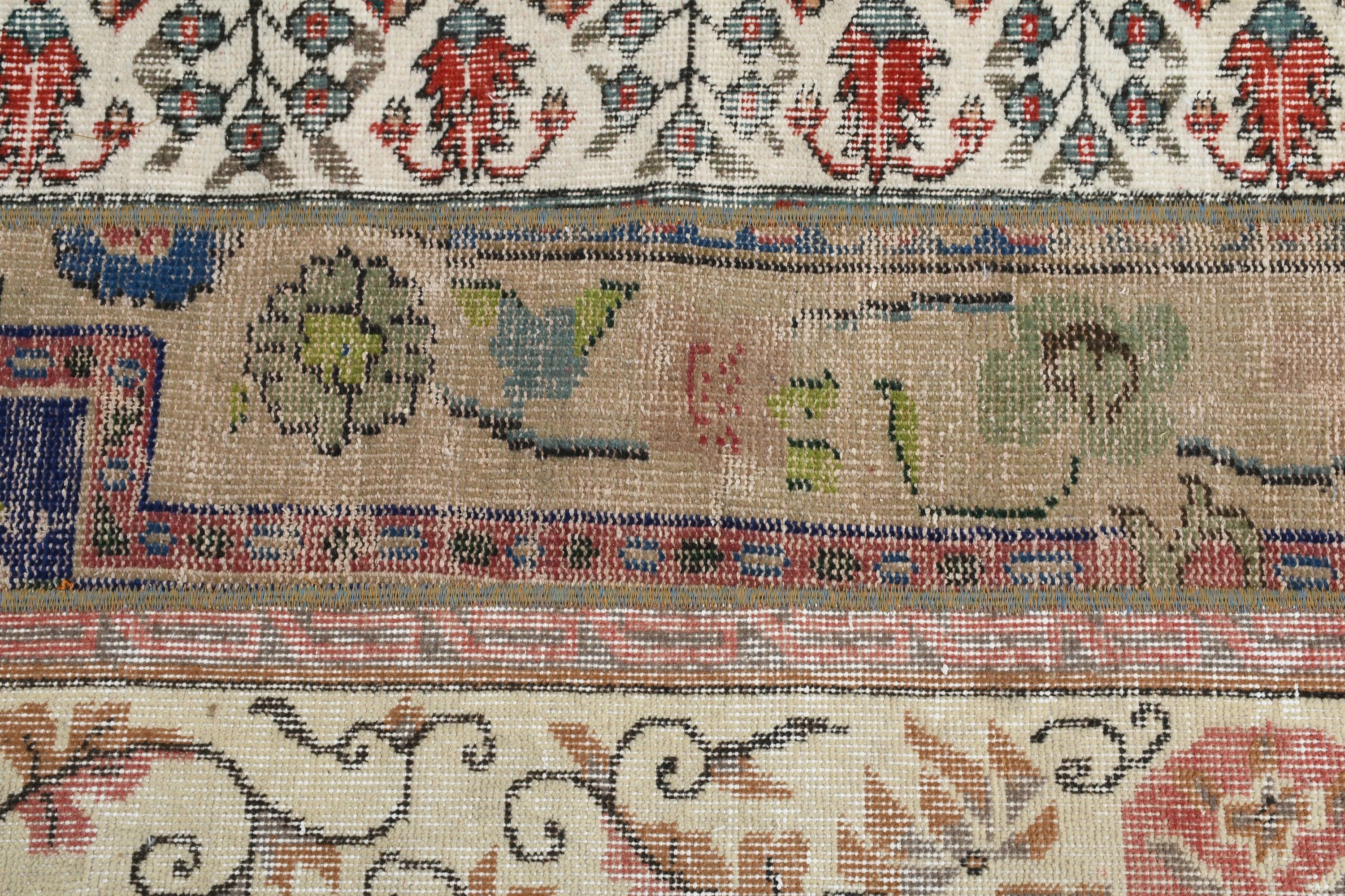 Vintage Rug, Beige Oriental Rugs, 2.1x4.4 ft Small Rug, Bath Rugs, Turkish Rugs, Door Mat Rugs, Home Decor Rug, Cool Rug, Rugs for Nursery