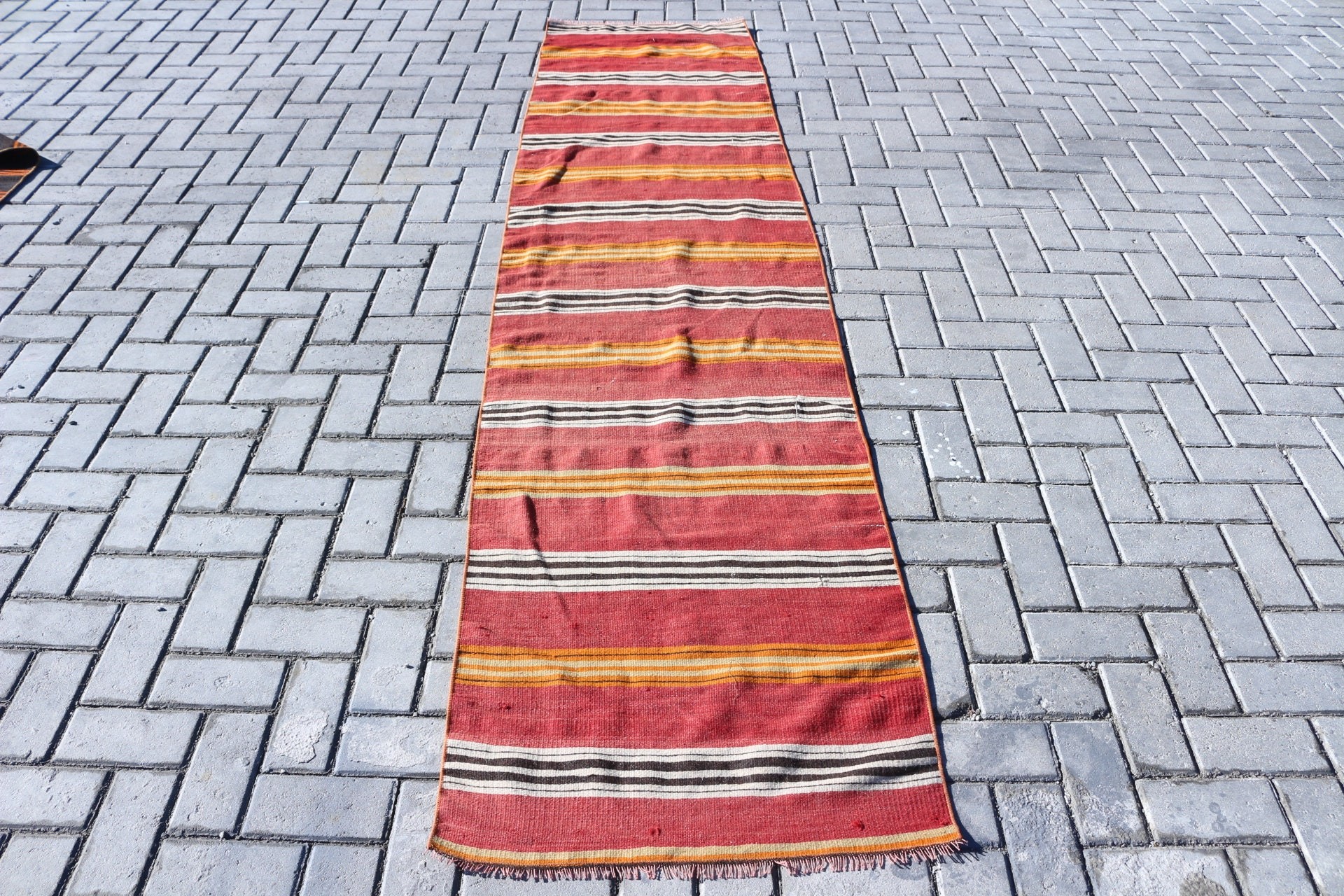 Rugs for Stair, 2.3x9.9 ft Runner Rugs, Vintage Rug, Home Decor Rug, Stair Rug, Old Rug, Turkish Rug, Antique Rug, Red Cool Rug, Kilim