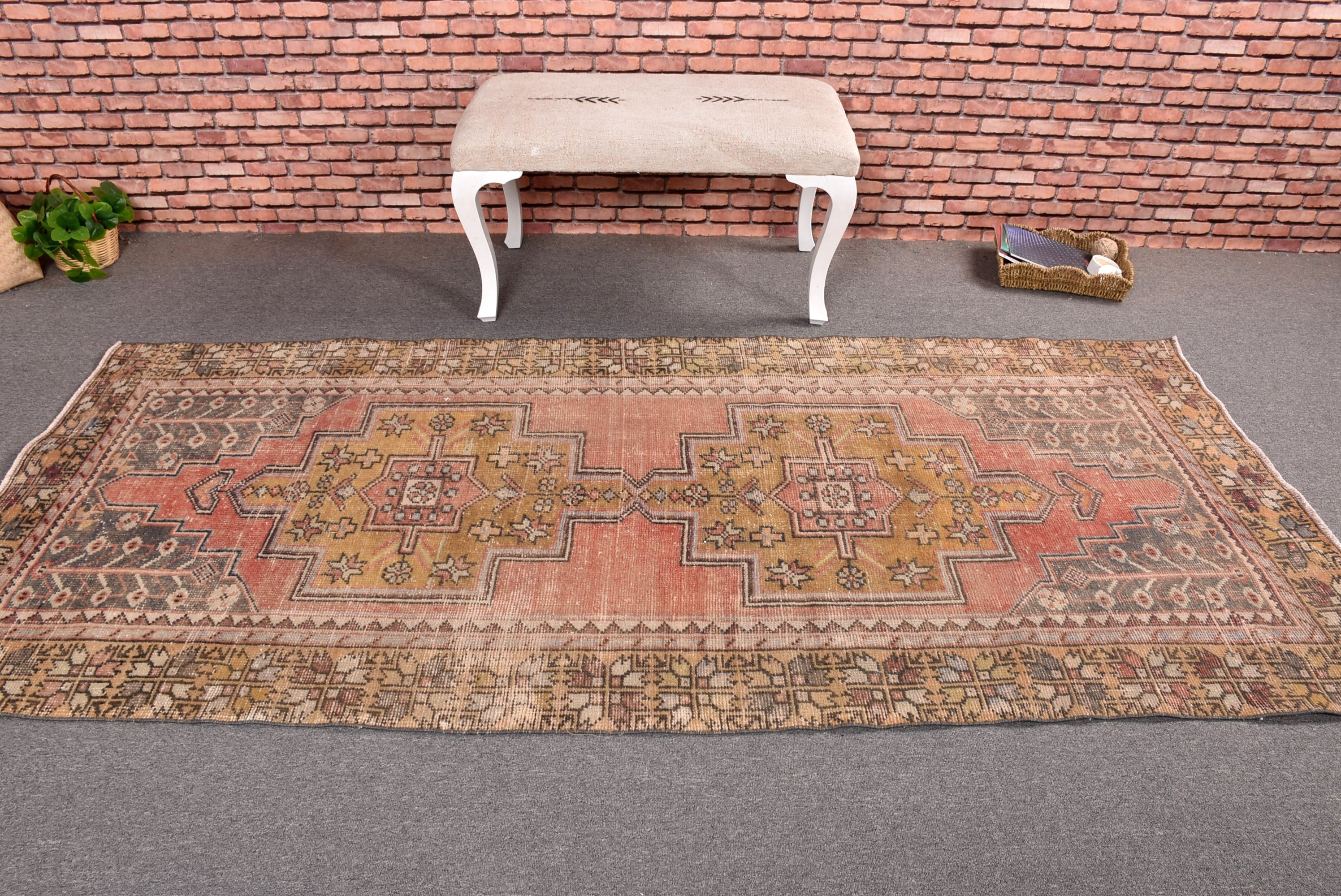 Türk Halıları, Etnik Halılar, 3,8x8,5 ft Alan Halısı, Çocuk Halıları, Havalı Halı, Sarı Modern Halı, Vintage Halı, Oturma Odası Halıları, Oryantal Halı