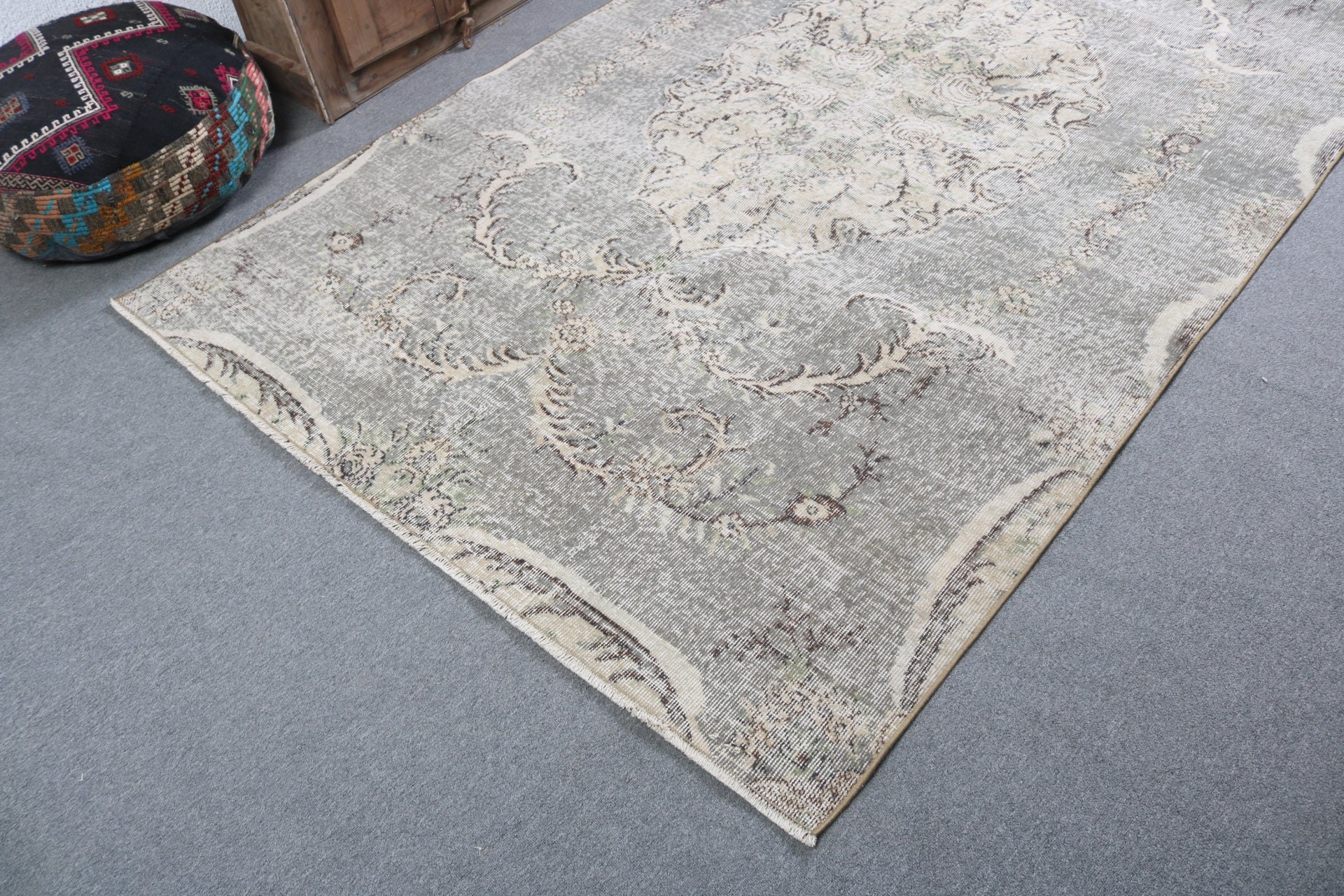 Statement Rug, Kitchen Rug, 5.4x8.8 ft Large Rug, Bedroom Rugs, Salon Rugs, Vintage Decor Rug, Turkish Rug, Vintage Rugs, Gray Boho Rugs