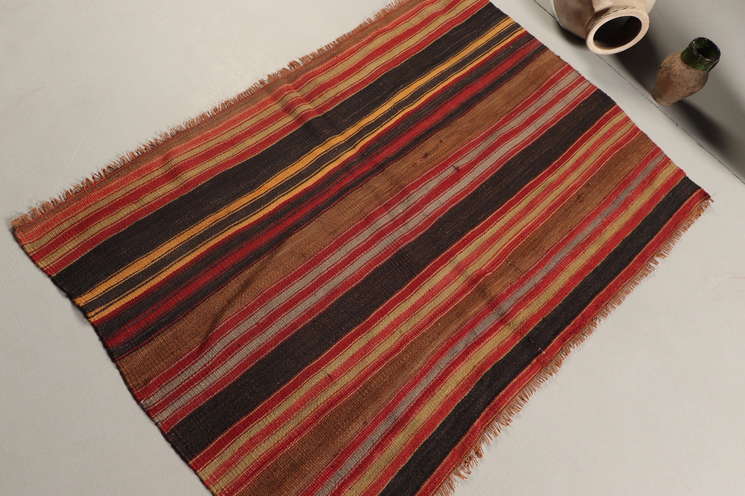 Ev Dekorasyonu Halısı, Türk Halıları, Yatak Odası Halısı, Vintage Halı, Giriş Halıları, Kilim, 4,9x3,1 ft Accent Halı, Oushak Halıları, Siyah Oushak Halısı, Parlak Halı