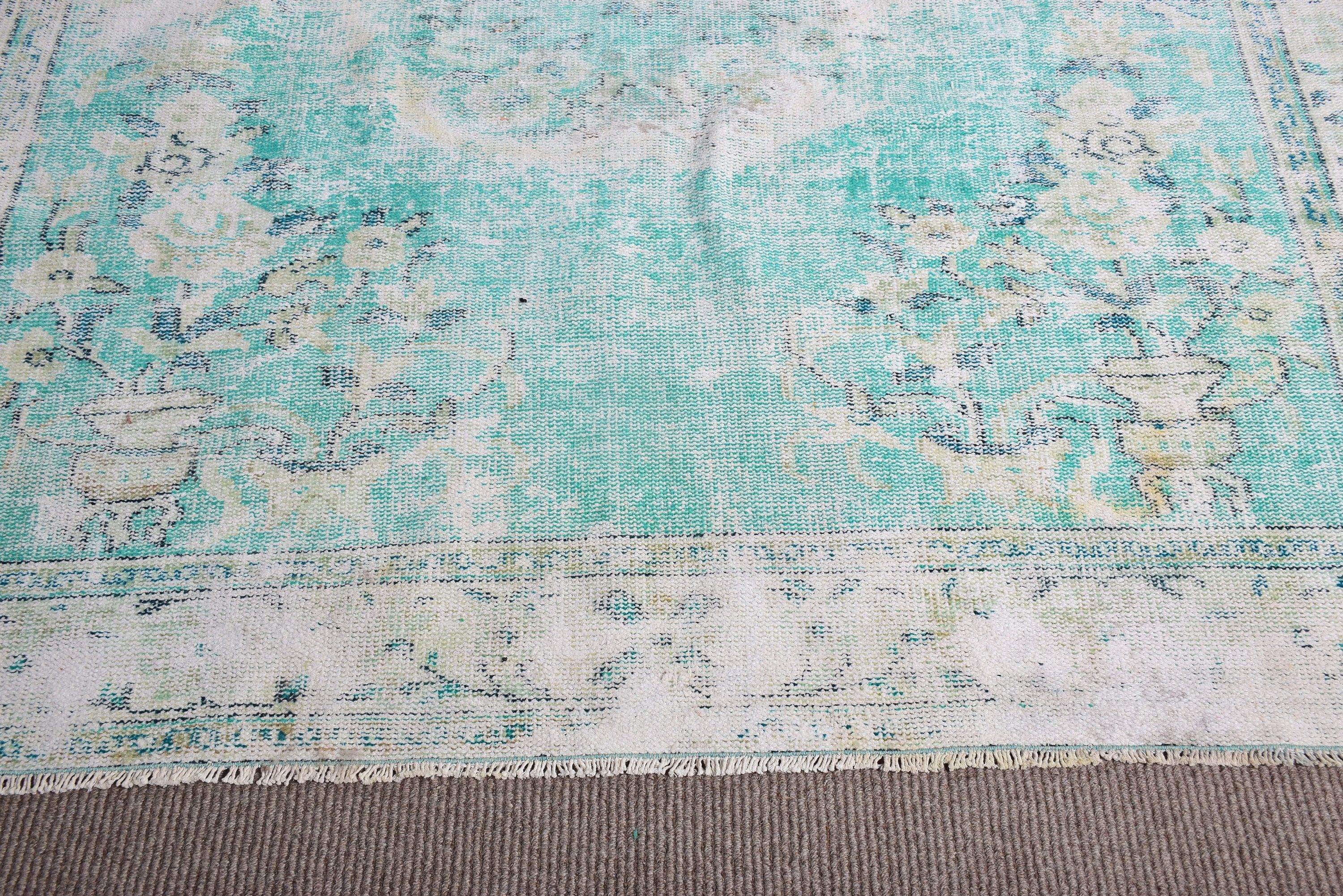 Bedroom Rug, Anatolian Rug, Dining Room Rugs, Turkish Rugs, Geometric Rugs, 6.2x10 ft Large Rug, Green Floor Rugs, Luxury Rug, Vintage Rugs