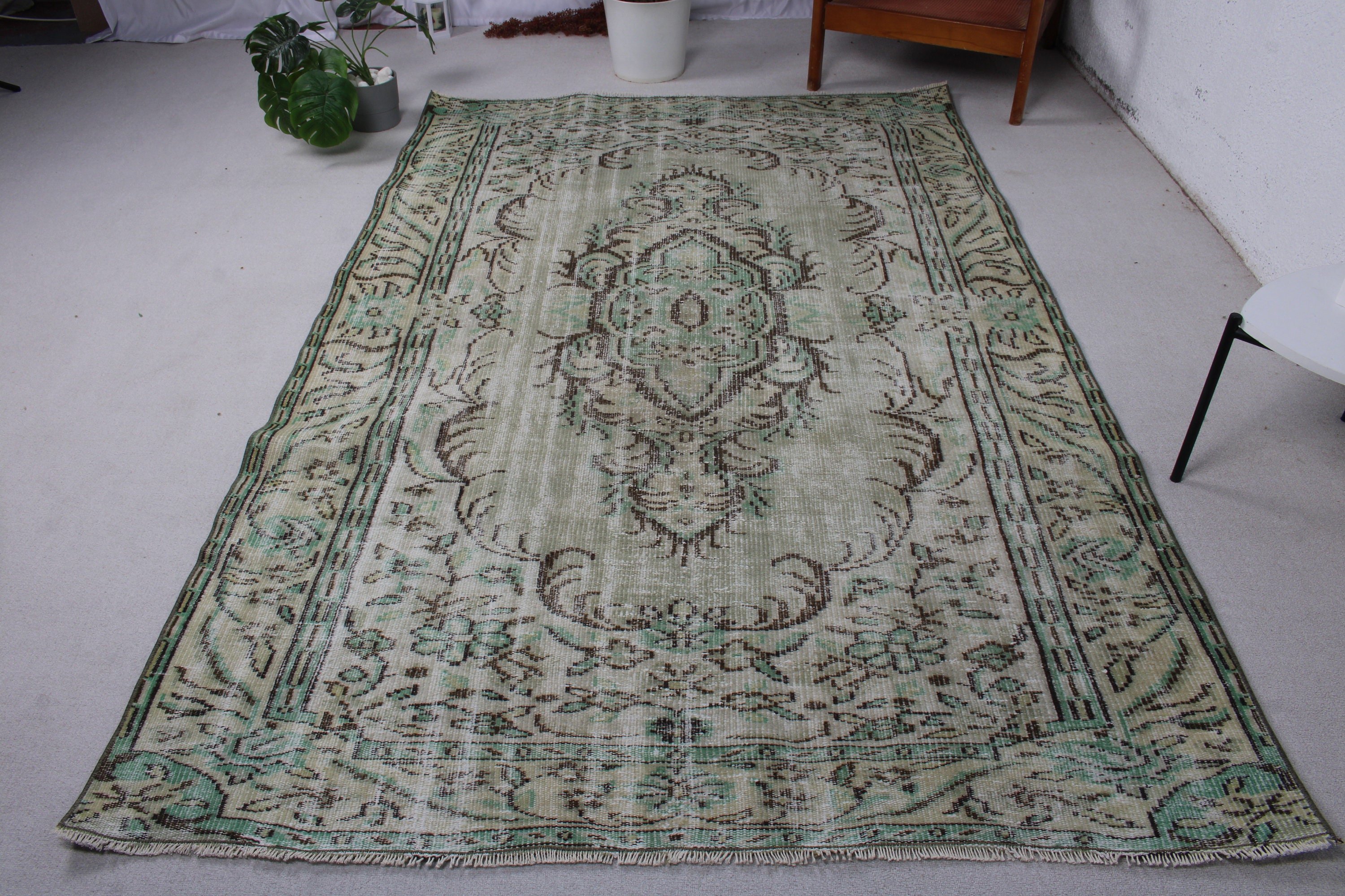 Nötr Halı, 5,5x8,3 ft Büyük Halılar, Türk Halıları, Büyük Boho Halıları, Kahverengi Yatak Odası Halıları, Vintage Halı, Lüks Halı, Yemek Odası Halısı, Modern Halı