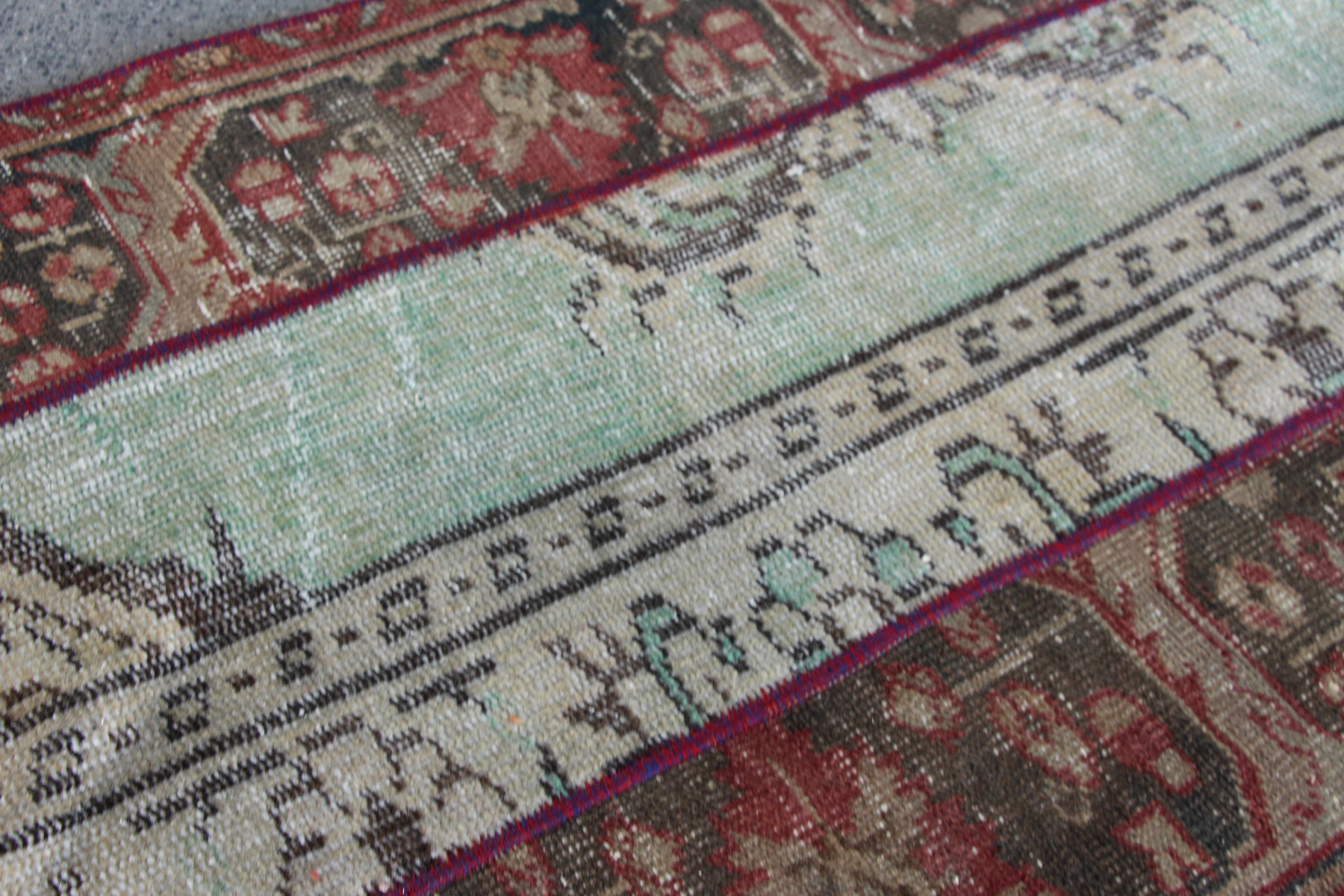 Green Oushak Rugs, Hallway Rug, Floor Rug, Turkish Rugs, Home Decor Rug, Rugs for Stair, Vintage Rug, 2.2x6.4 ft Runner Rug, Kitchen Rug