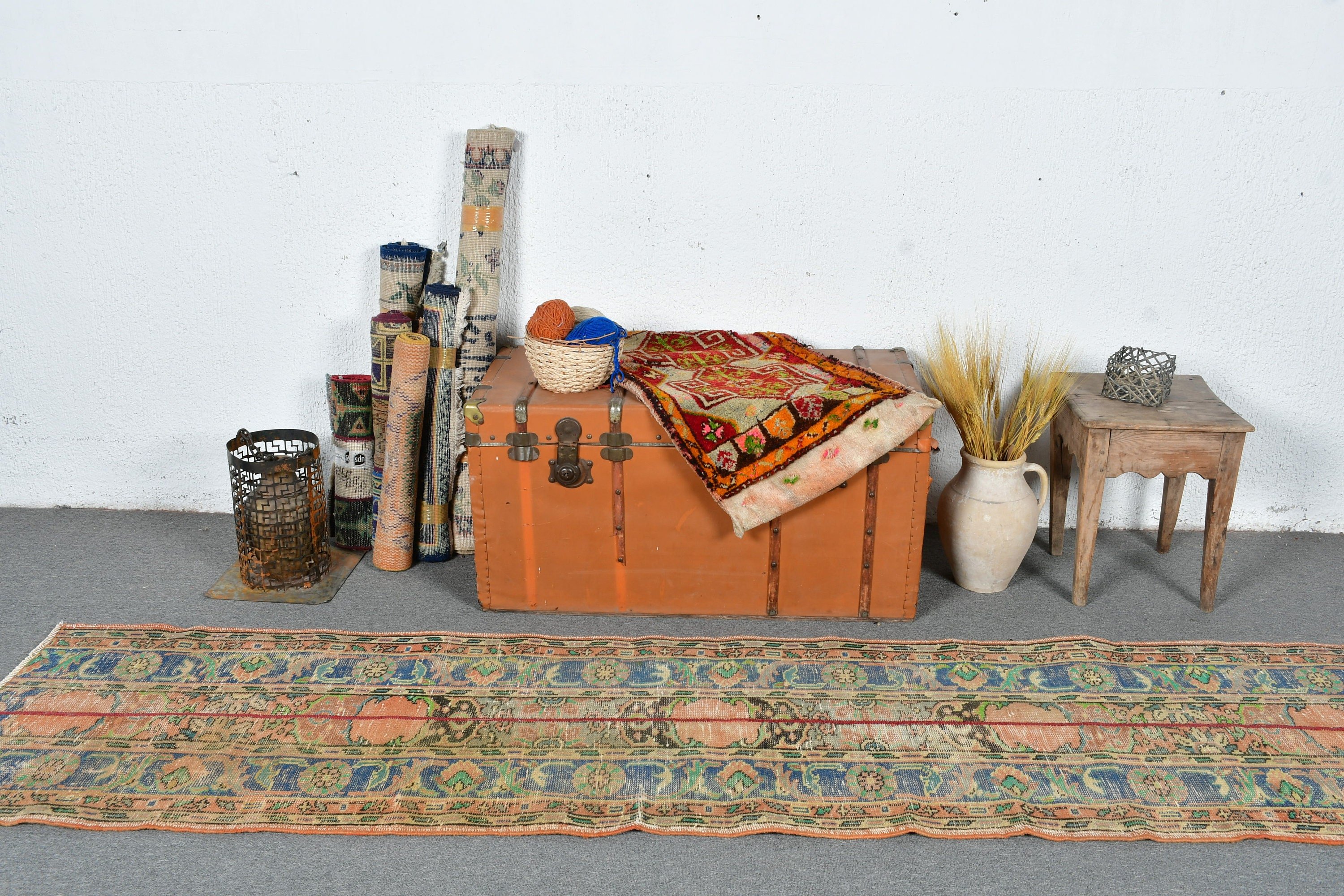 2.2x9.2 ft Runner Rug, Authentic Rug, Vintage Rugs, Hallway Rugs, Moroccan Rug, Stair Rugs, Brown Anatolian Rug, Floor Rugs, Turkish Rugs