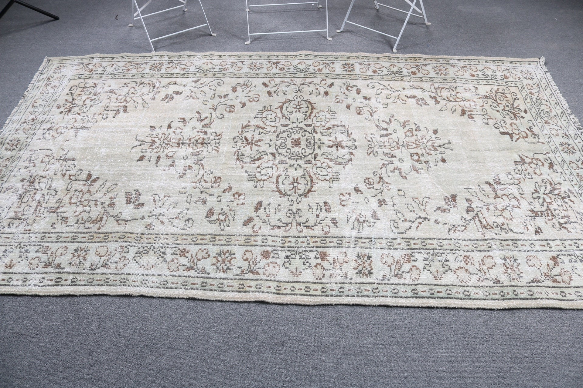 Bohemian Rugs, Floor Rugs, Living Room Rugs, Turkish Rug, 5x8.6 ft Large Rugs, Dining Room Rugs, Gray Neutral Rug, Wool Rugs, Vintage Rug