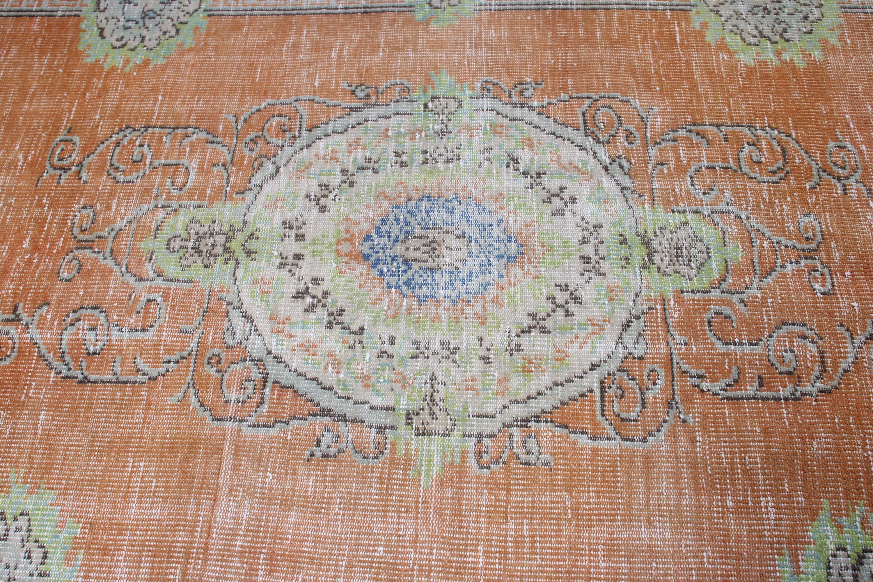 Yemek Odası Halısı, Boho Alan Halısı, Vintage Halılar, 4,8x7,8 ft Alan Halıları, Açıklama Halısı, Türk Halısı, Turuncu Fas Halıları, Antika Halılar