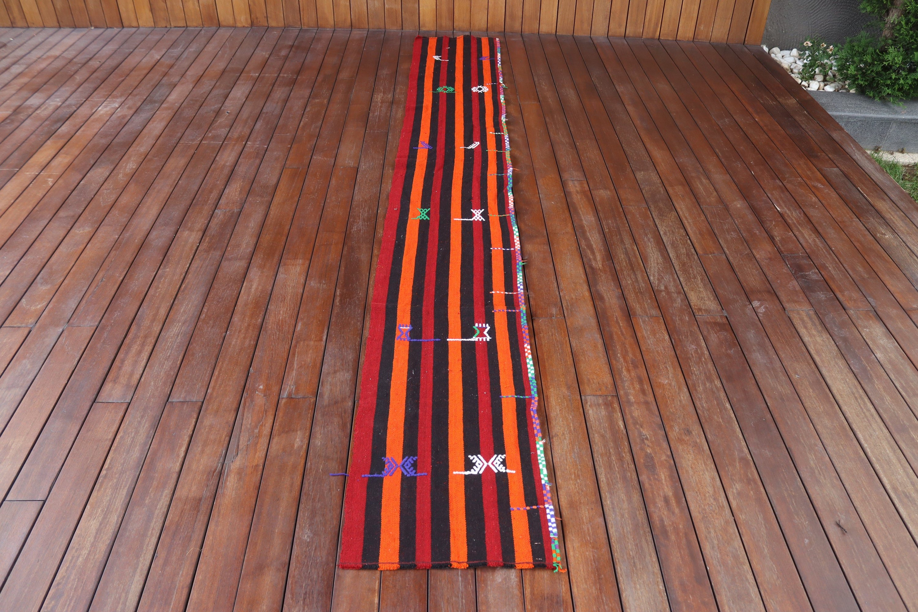 1.4x10.3 ft Runner Halıları, Oushak Halıları, Vintage Halı, Mutfak Halıları, Türk Halısı, Kırmızı Anadolu Halısı, Soğuk Halı, Merdiven Halıları, Mutfak Halısı