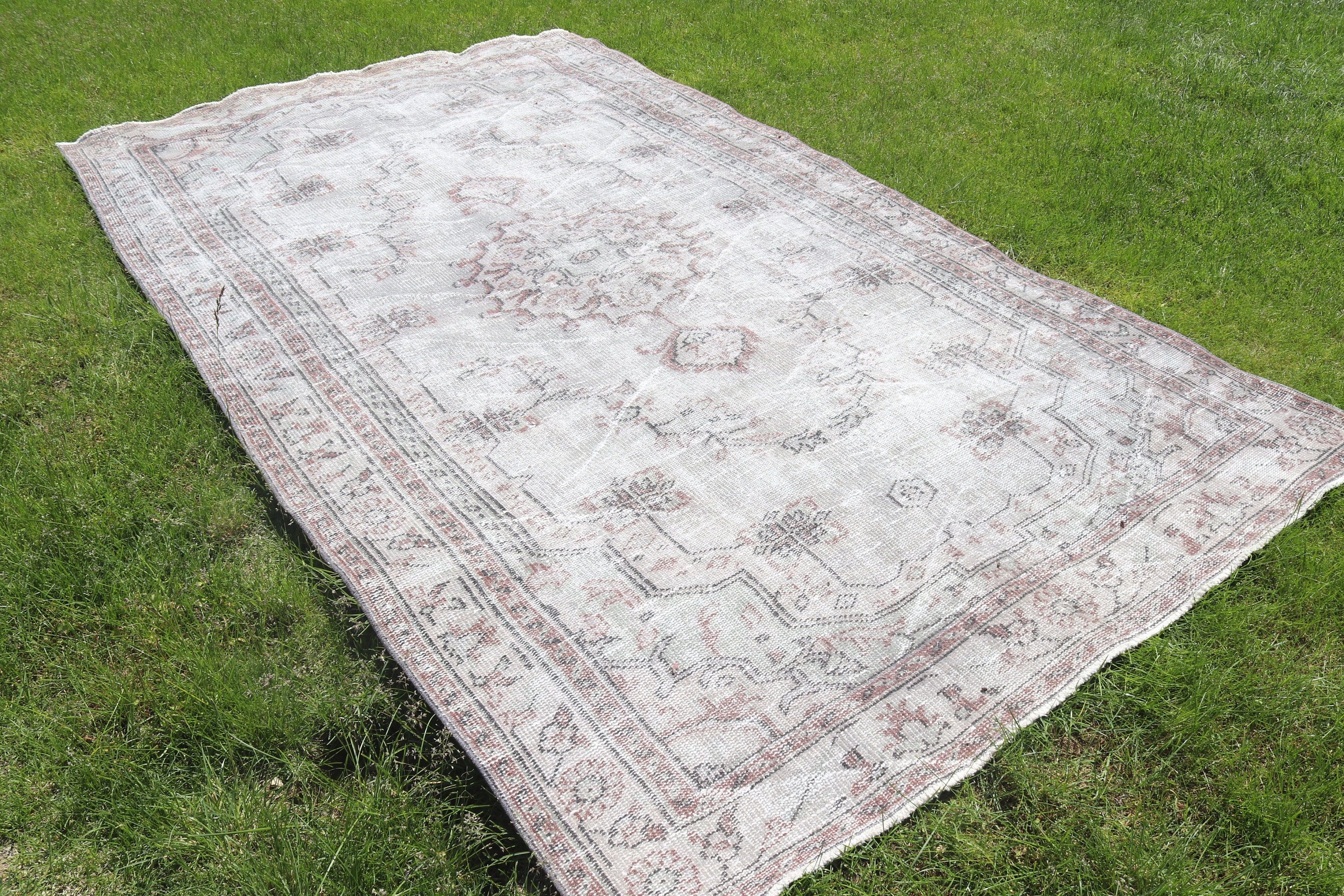 Bej Nötr Halılar, Yemek Odası Halısı, Türk Halıları, Yatak Odası Halıları, Boho Halısı, Modern Halı, 5.7x9.7 ft Büyük Halı, Büyük Vintage Halı, Vintage Halı