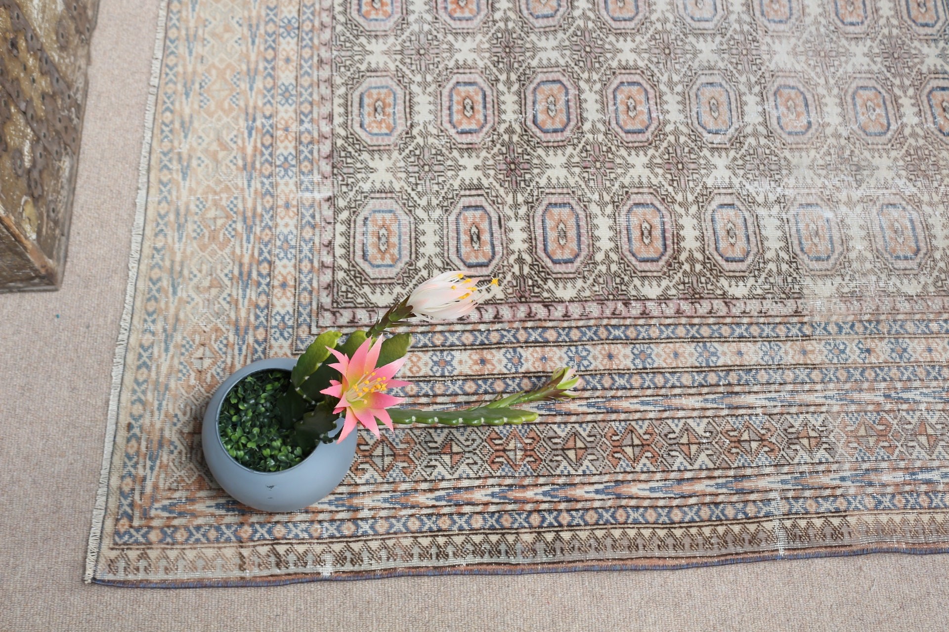 Antique Rugs, Turkish Rug, Oushak Rugs, Dining Room Rugs, Brown Floor Rugs, Vintage Rugs, Flatweave Rug, 6.3x9.3 ft Large Rug, Bedroom Rug