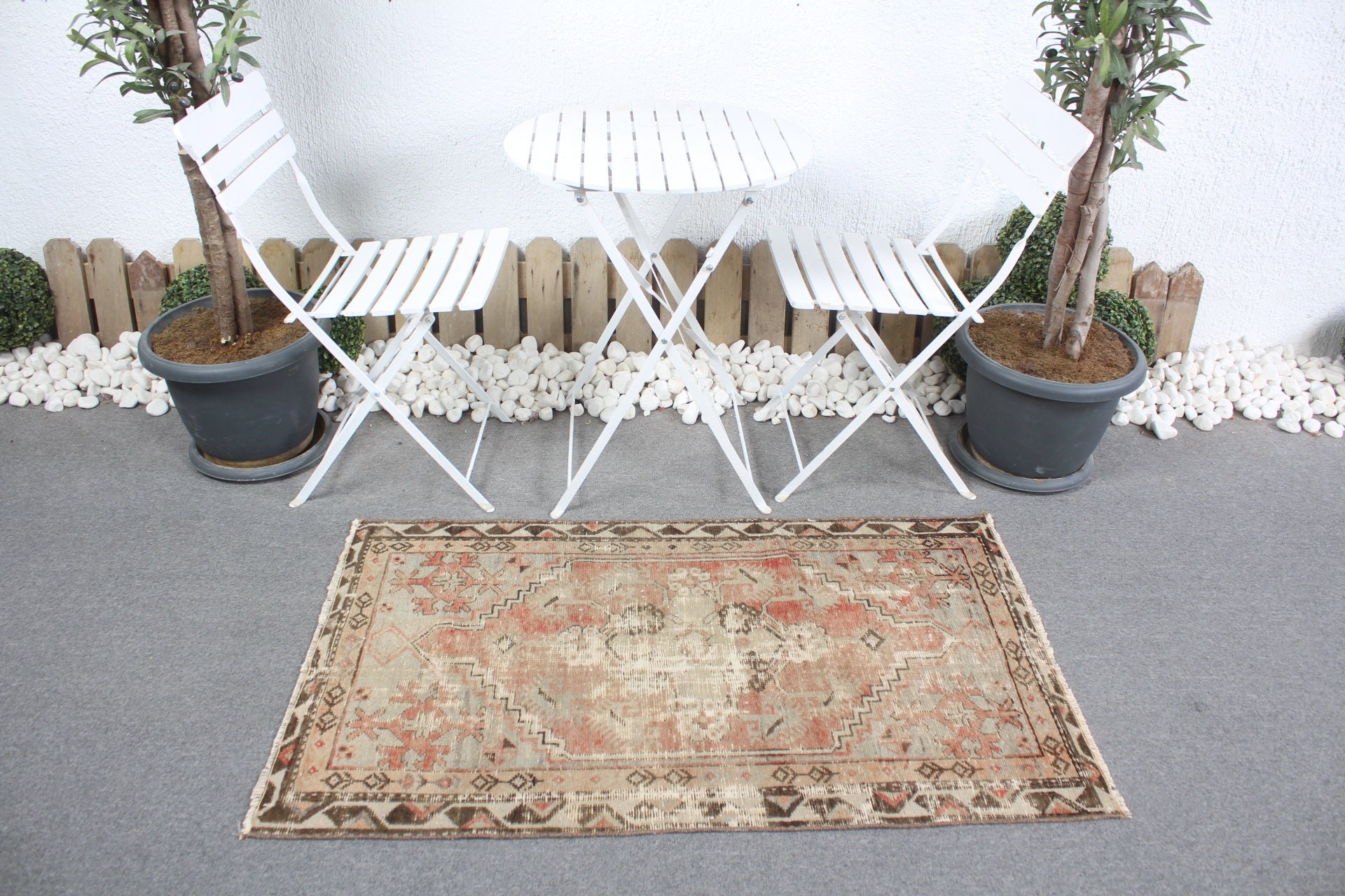 Entry Rug, Vintage Rug, 2.6x4.3 ft Small Rugs, Cute Rug, Turkish Rug, Green Kitchen Rug, Door Mat Rug, Home Decor Rug