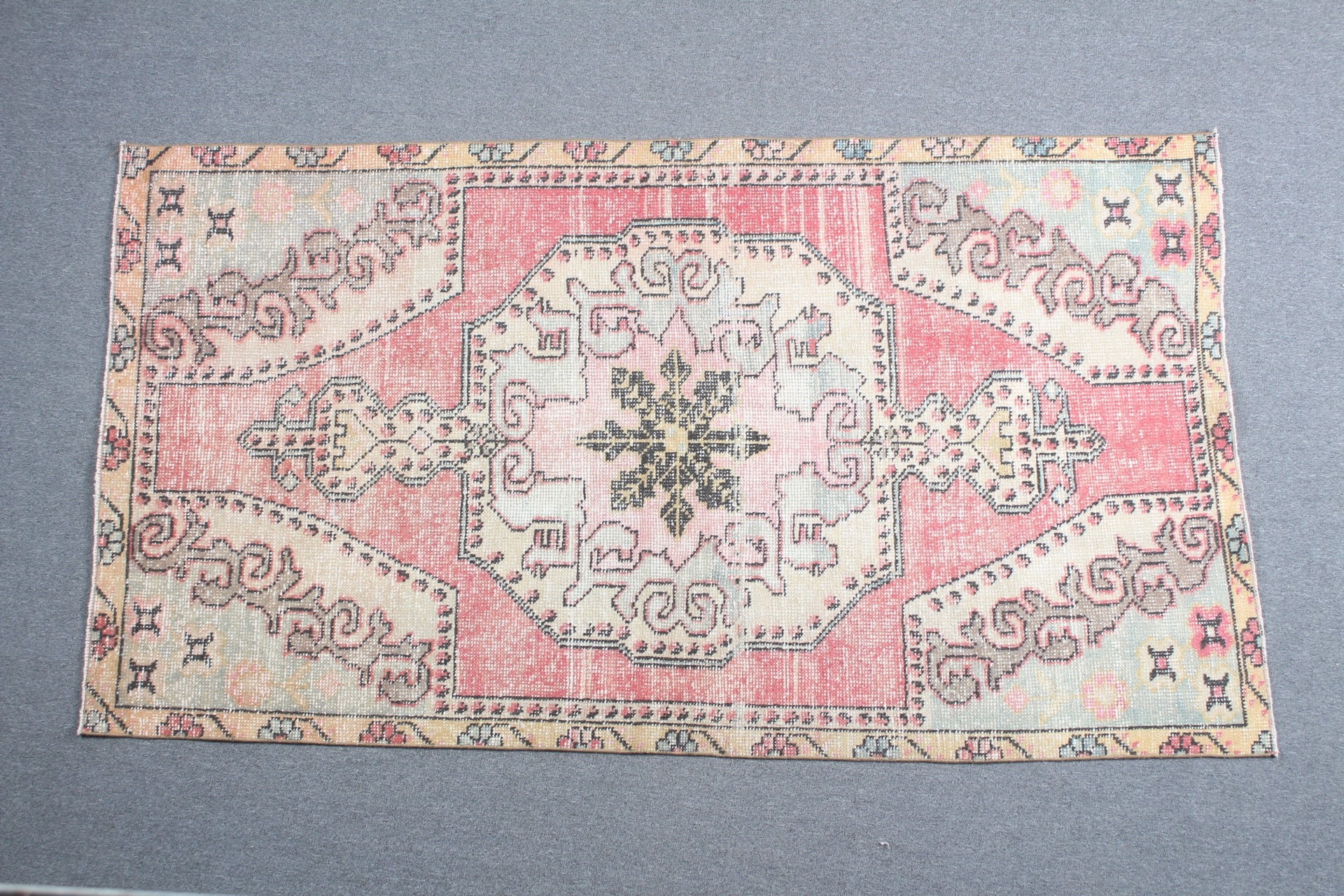 Bedroom Rugs, Turkish Rugs, 3.8x7.2 ft Area Rugs, Rugs for Nursery, Cool Rug, Vintage Rug, Pink Floor Rug, Boho Area Rug Rugs, Kitchen Rug