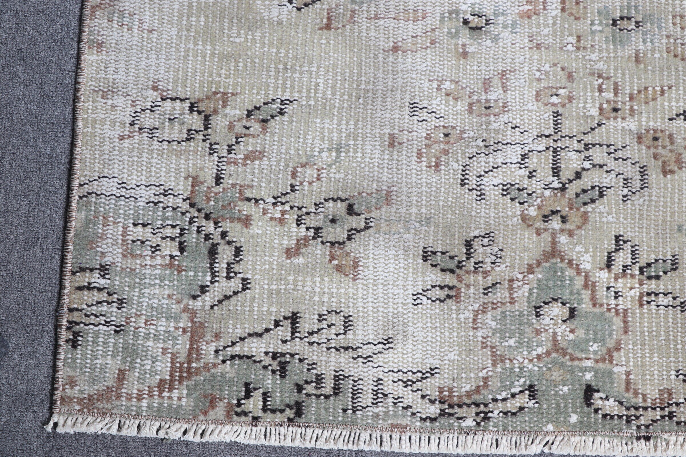 Antika Halı, Merdiven Halısı, Bej Yün Halı, Oryantal Halılar, 2.6x6.5 ft Runner Halısı, Runner Halıları, Vintage Halı, Türk Halıları, Mutfak Halıları