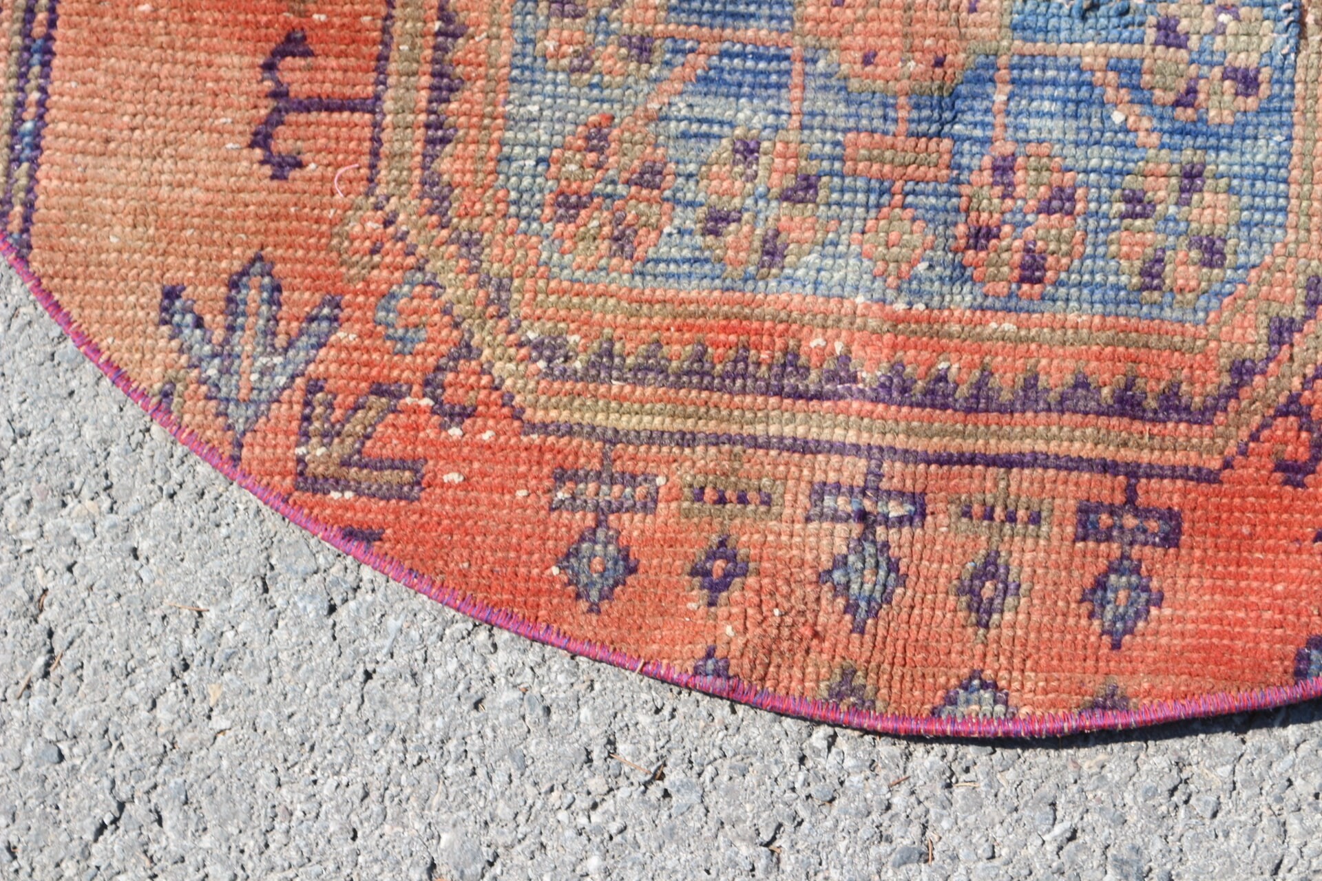 Vintage Halı, 3.3x3.3 ft Küçük Halı, Kırmızı Yatak Odası Halısı, Paspas Halıları, Türk Halısı, Pastel Halılar, Mutfak Halıları, Oushak Halısı, Çocuk Halıları