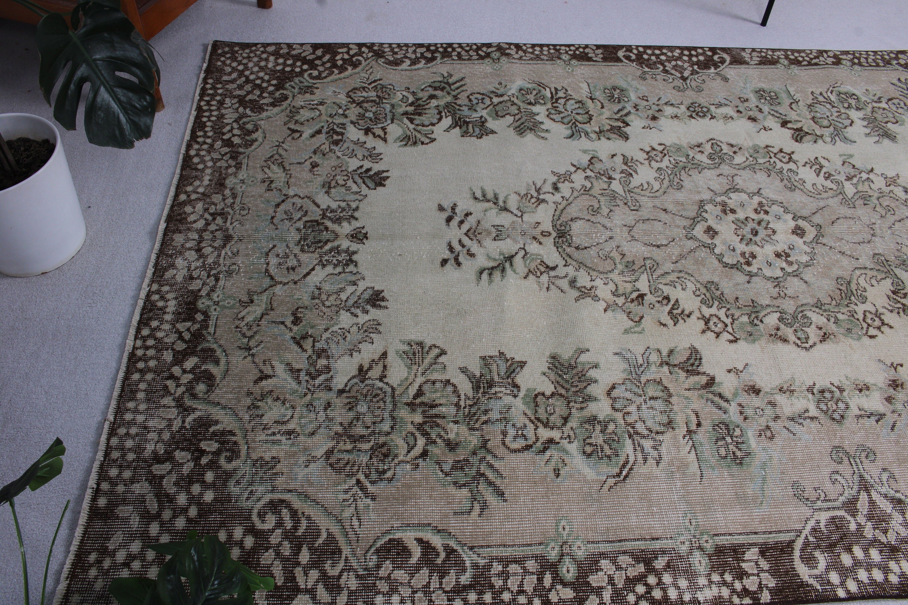 Yemek Odası Halısı, Bej Soğuk Halı, Oryantal Halılar, Vintage Halı, Oturma Odası Halısı, 5,7x9,4 ft Büyük Halılar, Etnik Halı, Türk Halıları