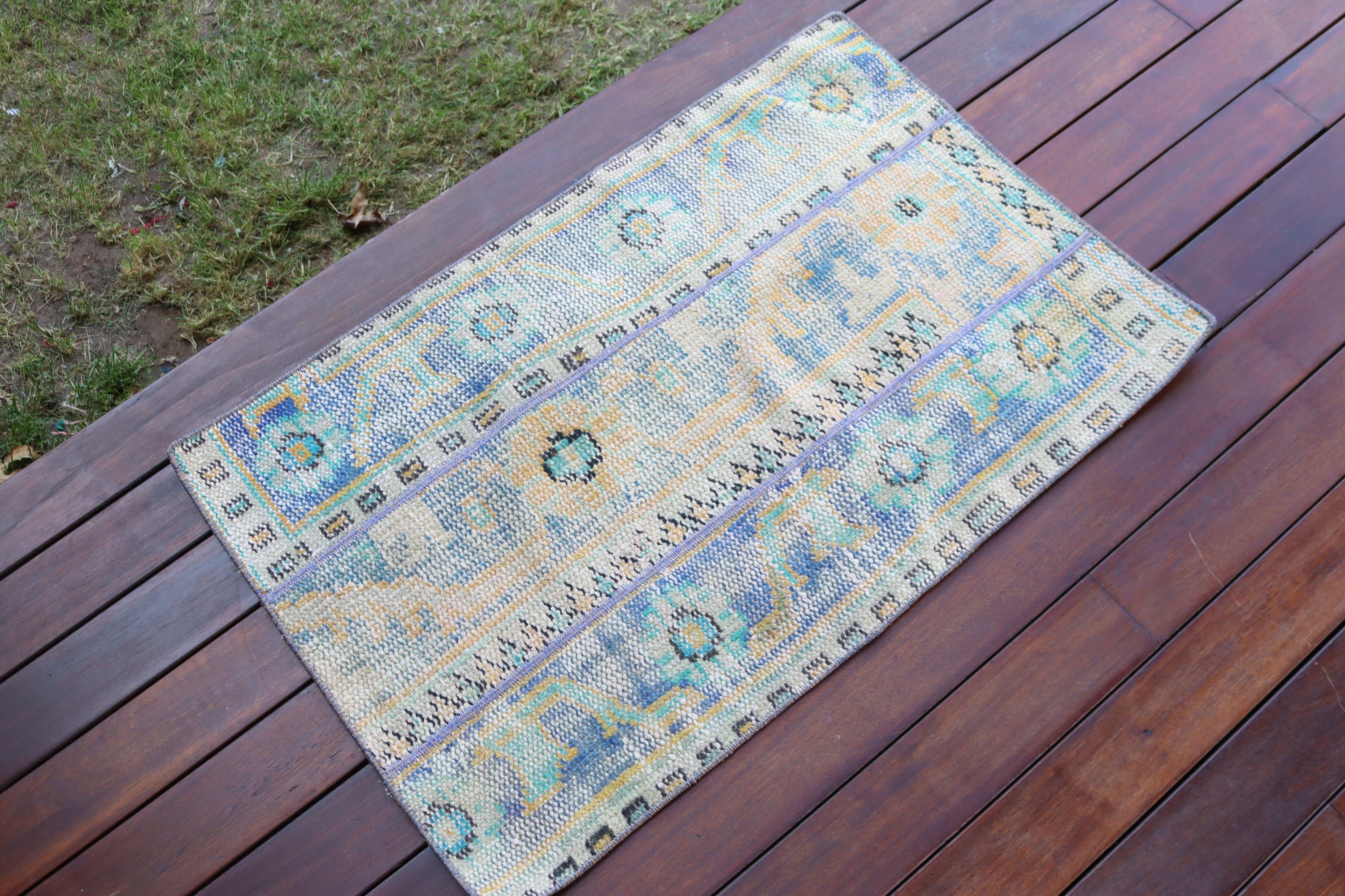 1.9x2.9 ft Small Rug, Car Mat Rugs, Vintage Rug, Cute Bath Mat Rugs, Wall Hanging Rugs, Cool Rug, Turkish Rugs, Modern Rug, Blue Modern Rug