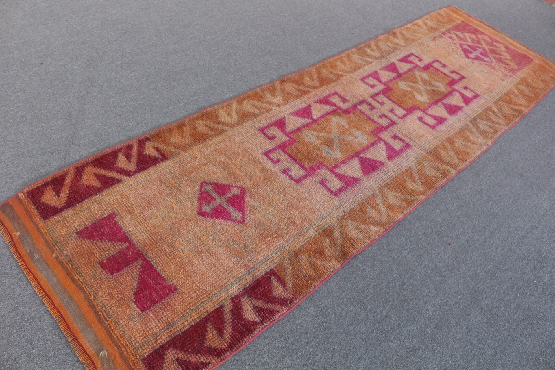 Hallway Rug, Kitchen Rug, Turkish Rug, Oriental Rug, Vintage Rug, Brown Kitchen Rug, Bohemian Rugs, 3x10.2 ft Runner Rug, Rugs for Hallway