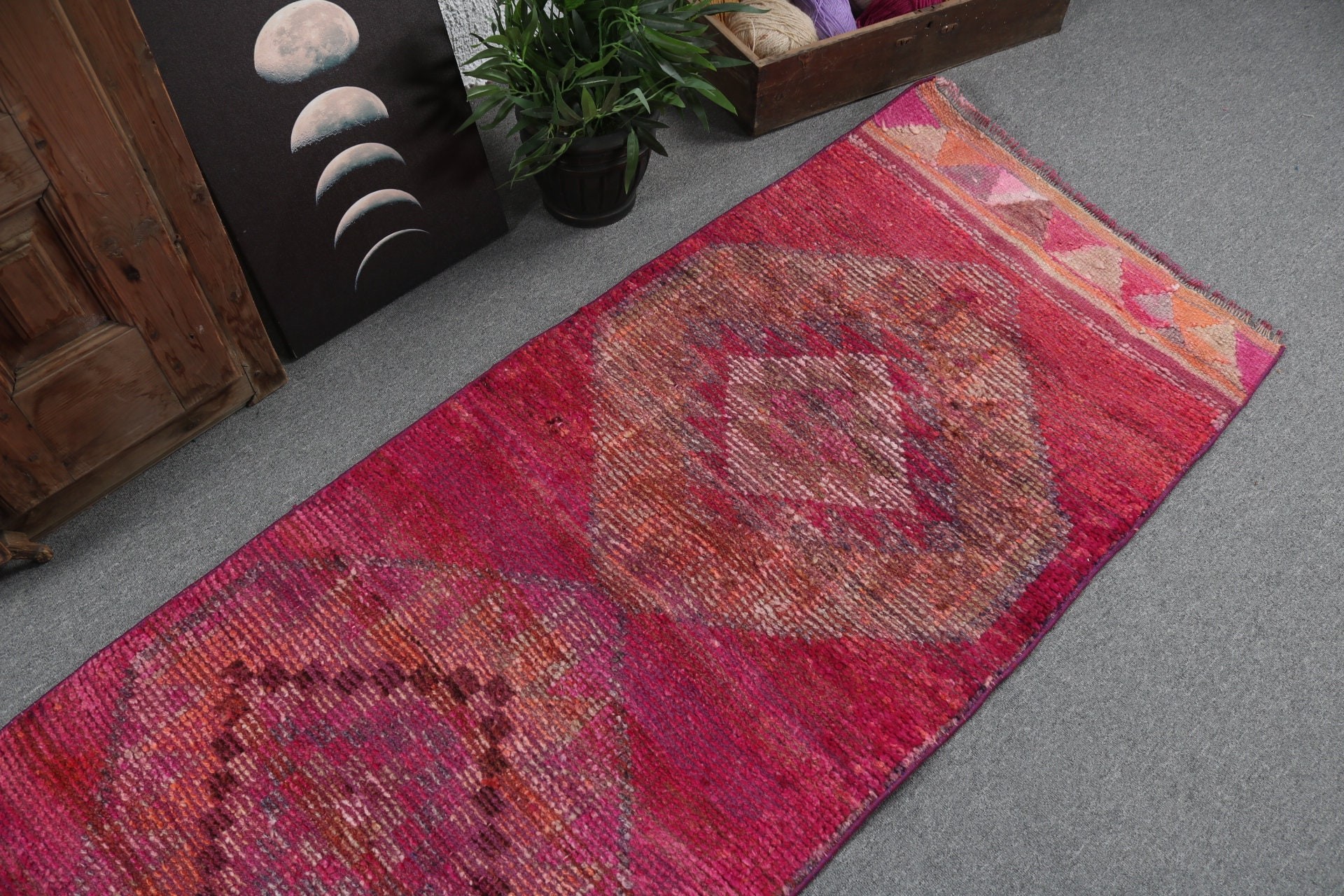 Pink Flatweave Rugs, Rugs for Corridor, Vintage Runner Rugs, Antique Rug, 2.6x8.6 ft Runner Rug, Turkish Rug, Vintage Rugs, Handwoven Rugs