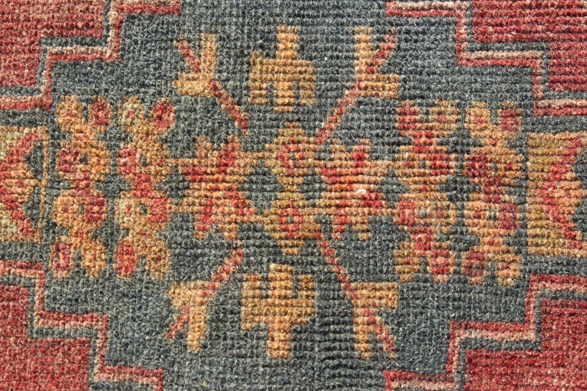 Giriş Halısı, Geometrik Halı, Türk Halısı, Estetik Halılar, Banyo Halıları, Kırmızı El Dokuma Halı, 1.5x3.1 ft Küçük Halılar, Vintage Halı