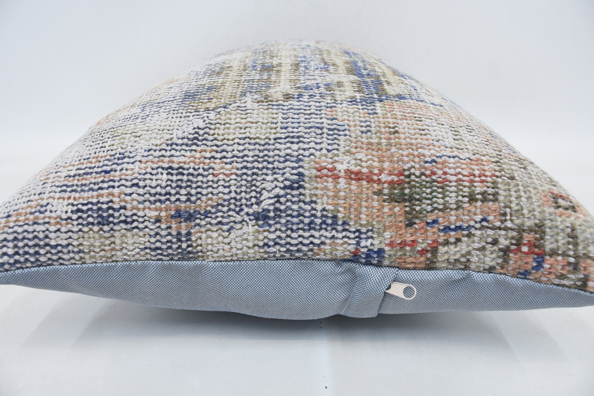 Ethnical Kilim Rug Pillow, Vintage Kilim Pillow, 16"x24" Blue Cushion Cover, Pet Pillow Cover, Gift Pillow, Kilim Rug Cushion Cover