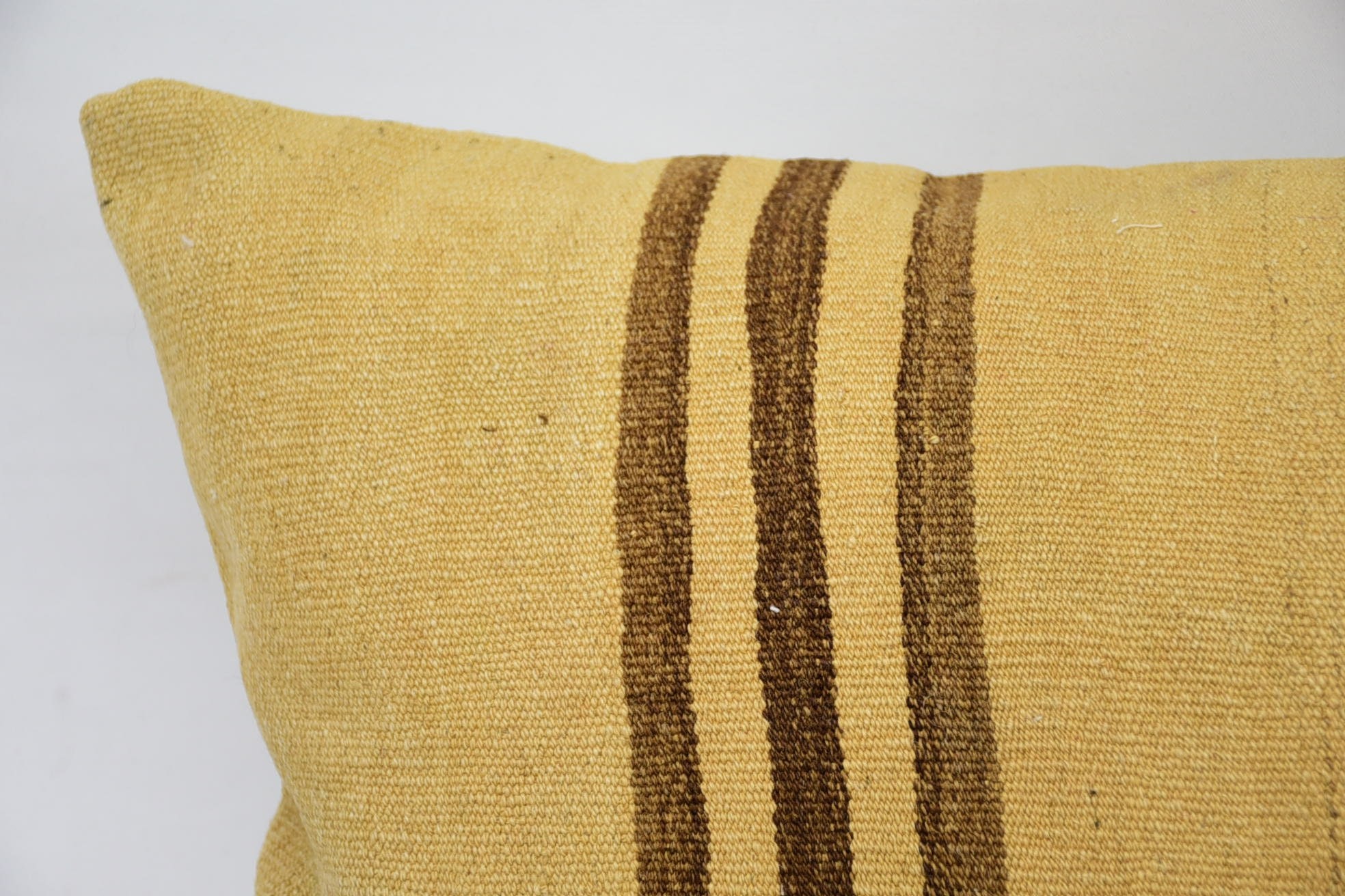 Seat Pillow Sham, 16"x48" Beige Pillow Sham, Handmade Throw Pillow Sham, Turkish Kilim Pillow, Ethnical Kilim Rug Pillow, Boho Pillow