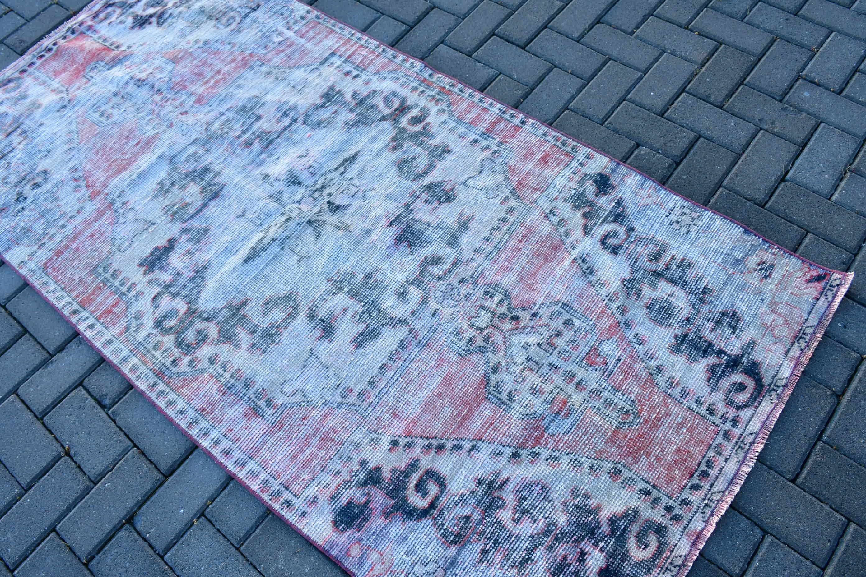 3.4x6.9 ft Accent Rug, Floor Rug, Red Moroccan Rugs, Bedroom Rugs, Kitchen Rug, Rugs for Kitchen, Vintage Rugs, Turkish Rugs, Wool Rug