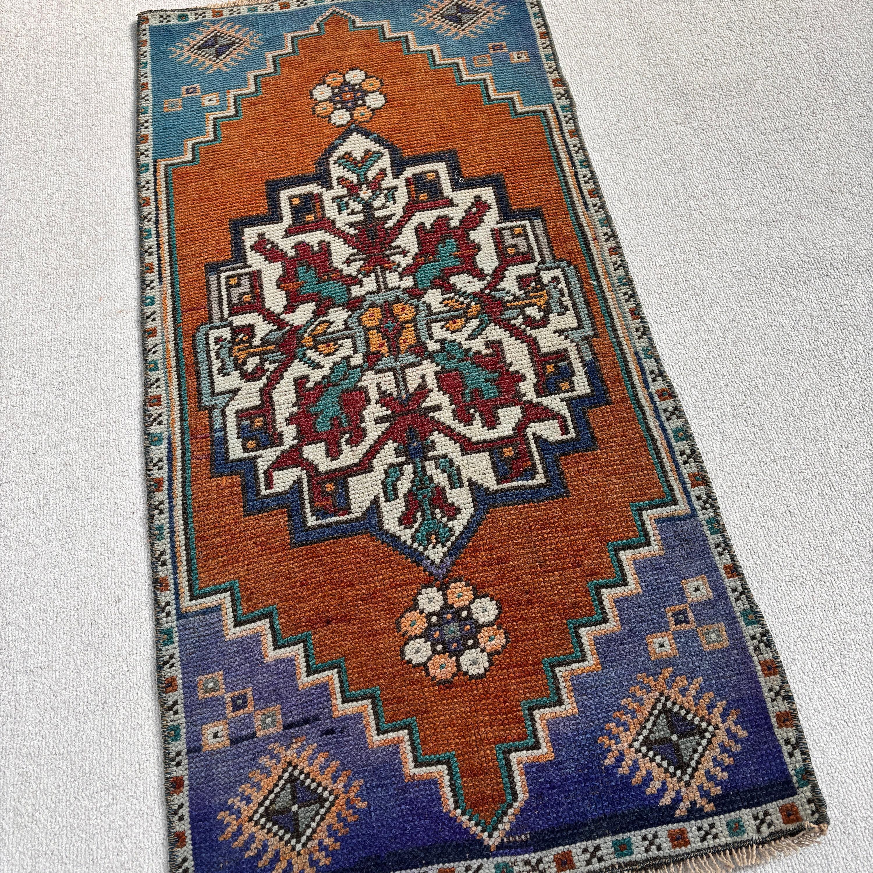 Floor Rugs, Moroccan Rug, Brown Anatolian Rug, Nursery Rug, Car Mat Rug, Turkish Rug, Bedroom Rug, Vintage Rug, 1.6x3.5 ft Small Rugs