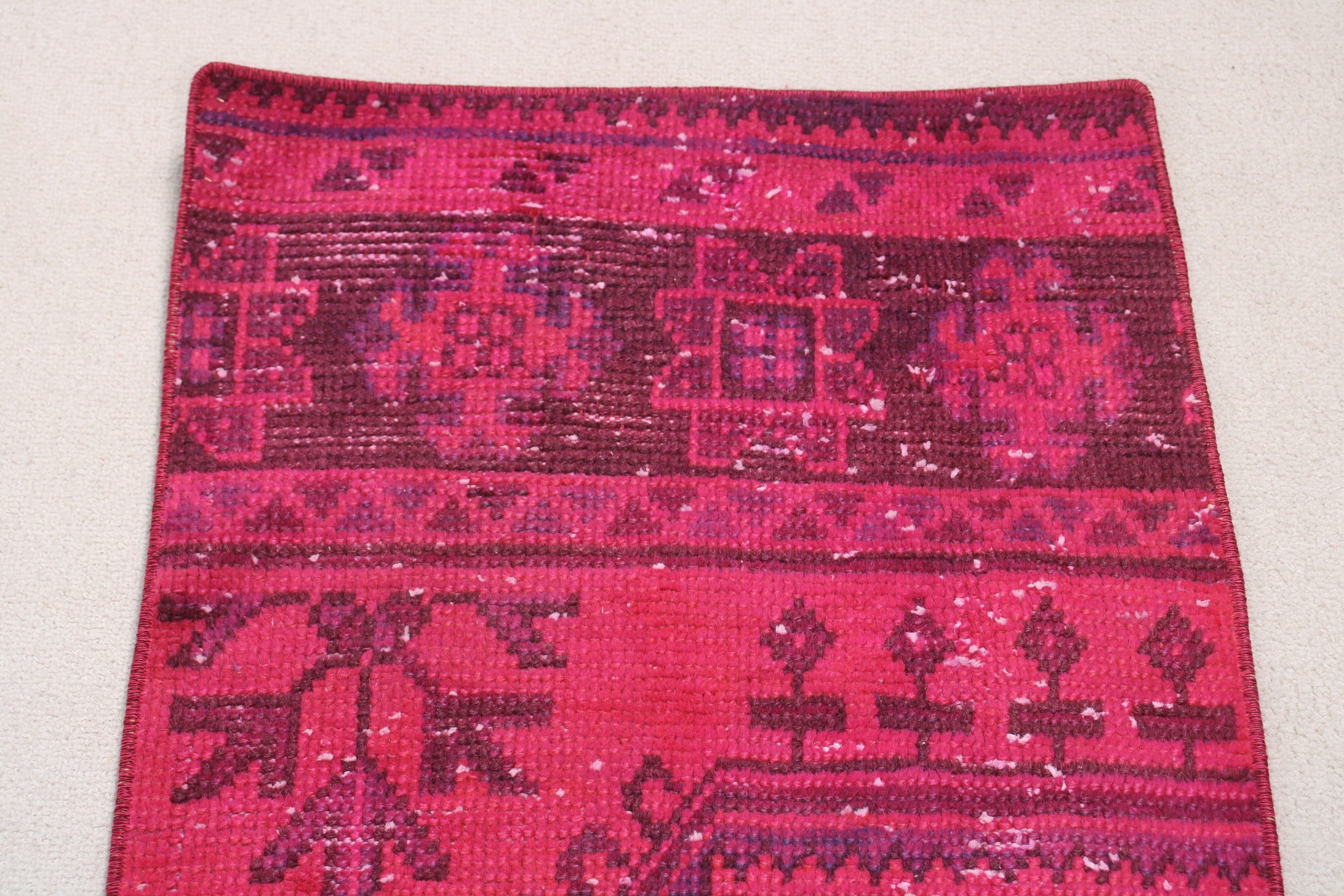 Turkish Rug, Luxury Rug, Small Boho Rugs, Car Mat Rugs, Flatweave Rugs, Vintage Rugs, Pink Cool Rug, 1.7x3.1 ft Small Rug, Kitchen Rug