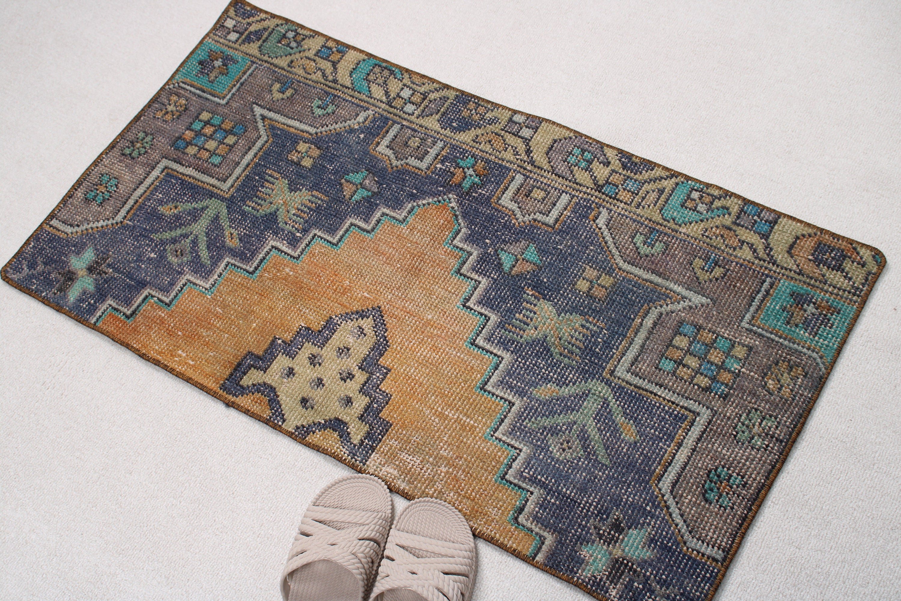 Vintage Rugs, Handmade Rug, Cool Rug, Blue Bedroom Rug, Turkish Rug, Door Mat Rug, Home Decor Rugs, 1.8x3.2 ft Small Rug, Nursery Rugs