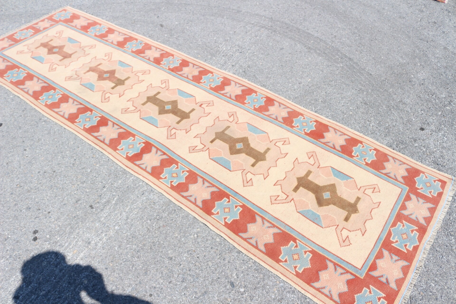 Vintage Rug, Red Kitchen Rug, Rugs for Stair, Turkish Rug, 2.9x9.2 ft Runner Rug, Oushak Rugs, Hallway Rug, Cool Rug, Stair Rugs, Boho Rugs