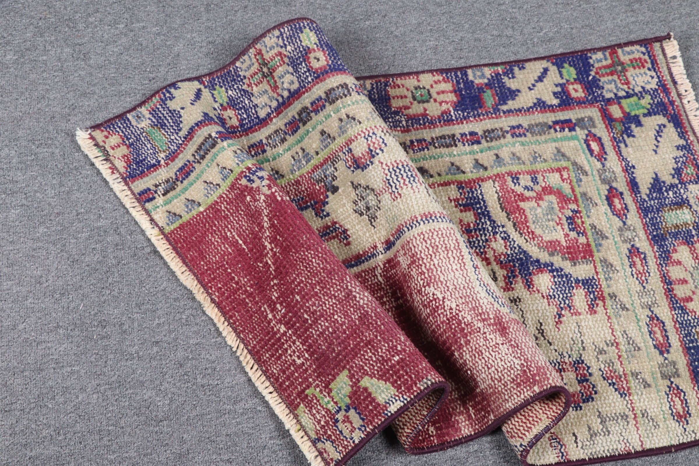 Purple Oriental Rug, Turkish Rug, Antique Rugs, Kitchen Rugs, 1.6x2.6 ft Small Rugs, Wall Hanging Rug, Vintage Rug, Home Decor Rugs