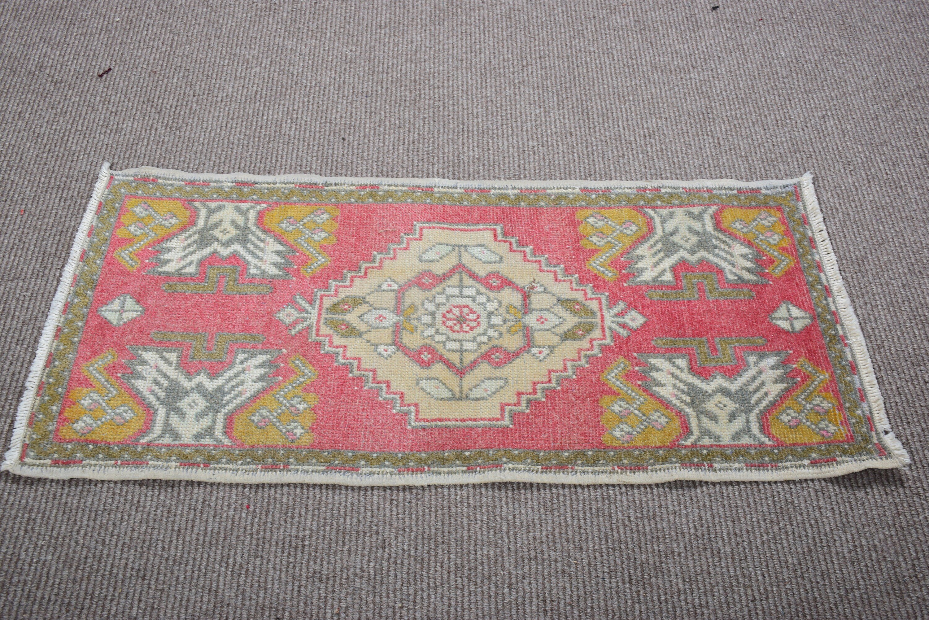 Vintage Halılar, 1.7x3.6 ft Küçük Halılar, Kırmızı Mutfak Halıları, Sevimli Banyo Paspas Halıları, Araba Paspas Halıları, Havalı Halılar, Yatak Odası Halısı, Türk Halısı, Boho Halıları