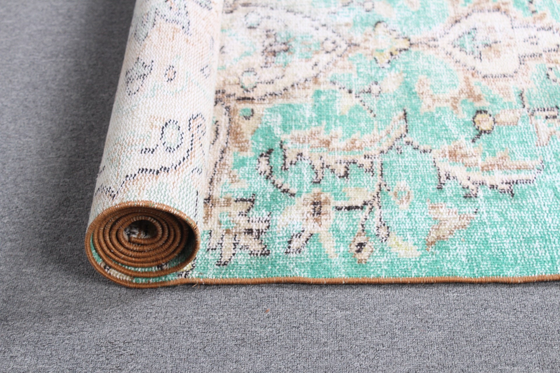 Moroccan Rugs, Distressed Rugs, Cool Rug, Corridor Rugs, Vintage Rug, Green Anatolian Rug, Turkish Rugs, 2.8x8.3 ft Runner Rug, Kitchen Rug