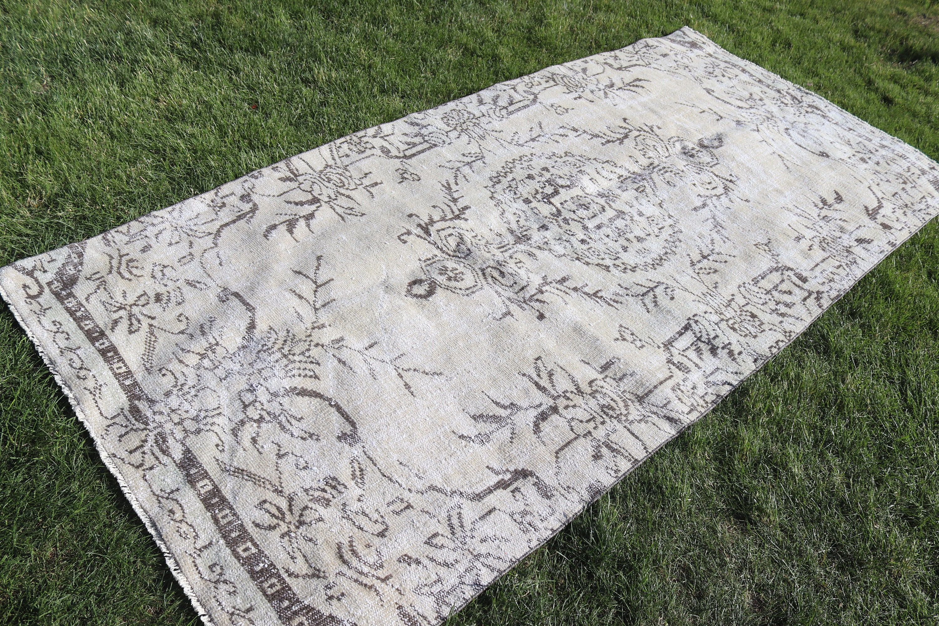 Nursery Rugs, Boho Rugs, Turkish Rugs, Vintage Rug, Vintage Area Rug, Wool Rug, Beige Anatolian Rug, 4.3x9.1 ft Area Rug, Vintage Decor Rug