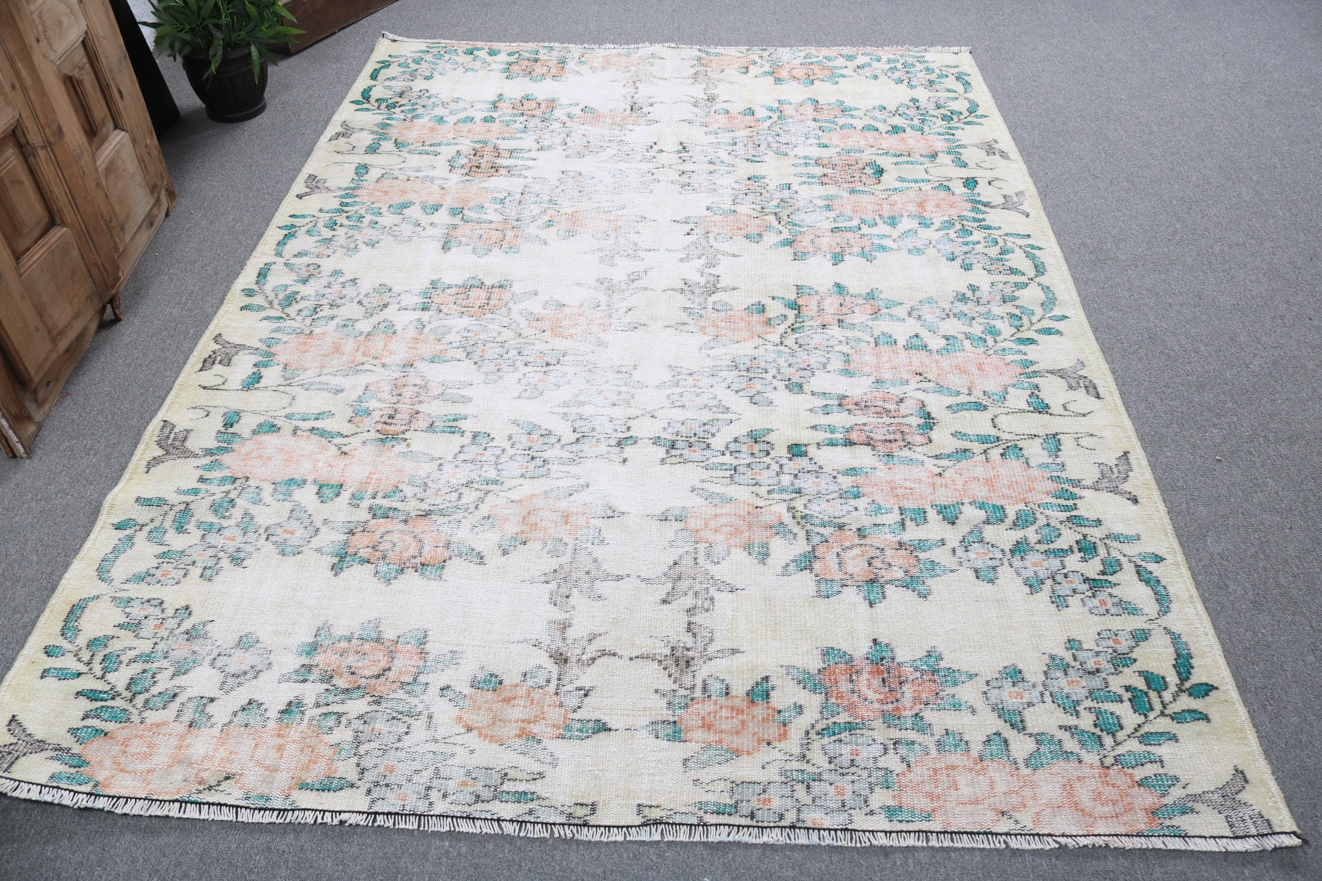 Açıklama Halıları, Kırmızı Yün Halılar, Salon Halıları, Vintage Halı, Büyük Boho Halı, Türk Halıları, Estetik Halılar, 5.9x7.8 ft Büyük Halılar, Geometrik Halı