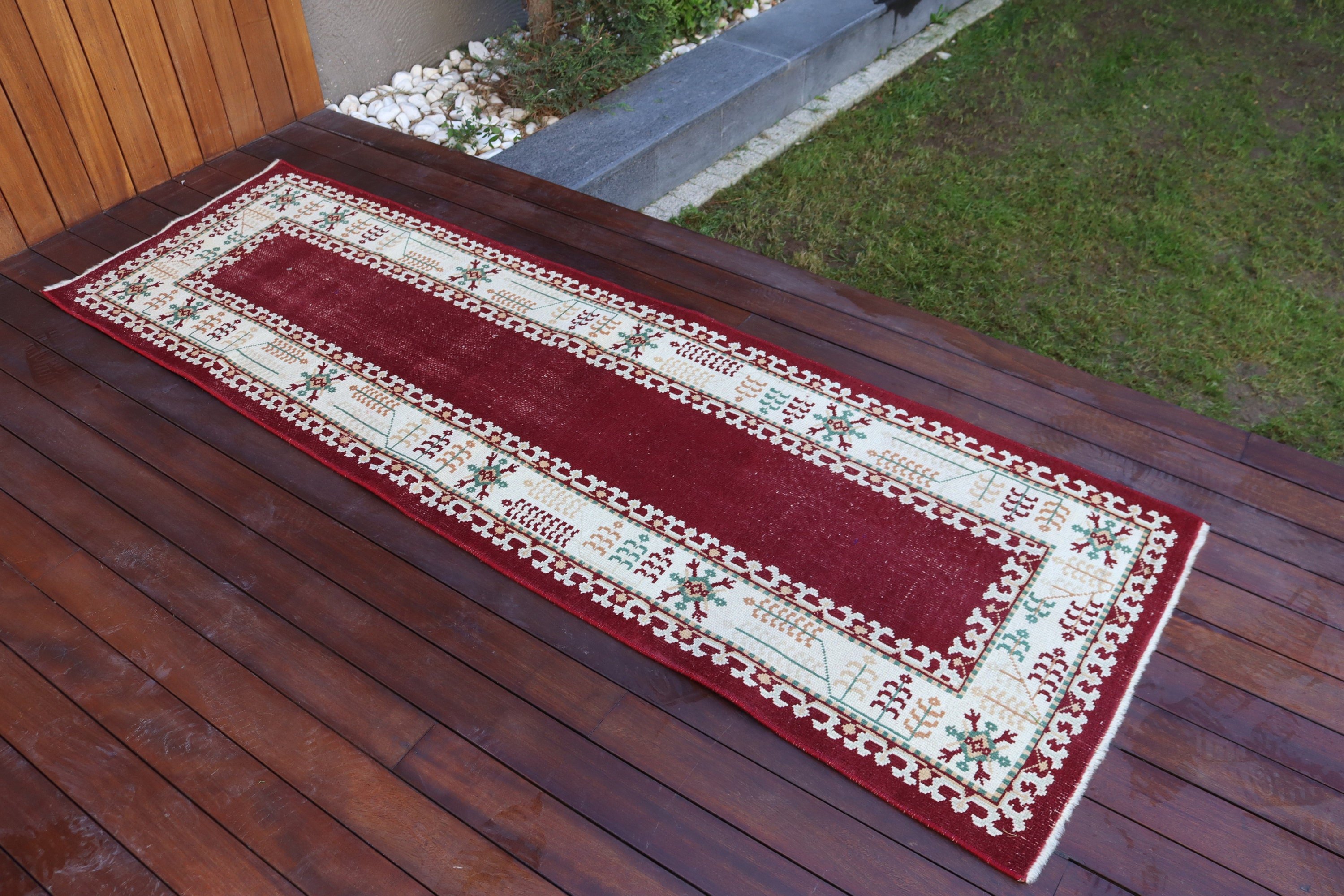 2.4x7.2 ft Runner Rug, Red Moroccan Rugs, Statement Rugs, Vintage Rugs, Luxury Rugs, Stair Rug, Modern Rugs, Long Runner Rug, Turkish Rug