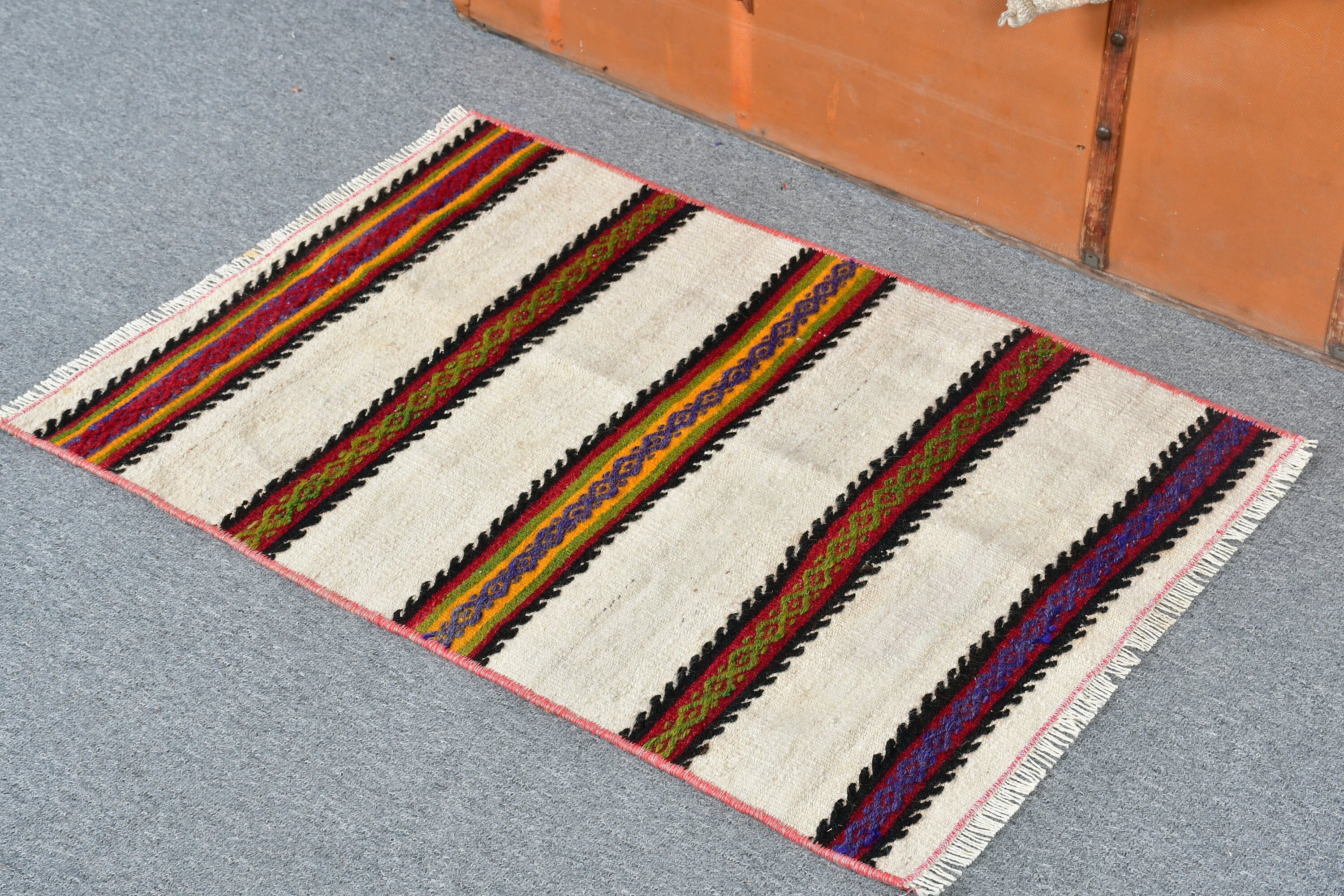 Beyaz Anadolu Halısı, Araba Paspası Halıları, Ev Dekorasyonu Halısı, Kilim, Yatak Odası Halısı, Mutfak Halısı, Vintage Halı, Türk Halısı, 1.7x2.5 ft Küçük Halılar