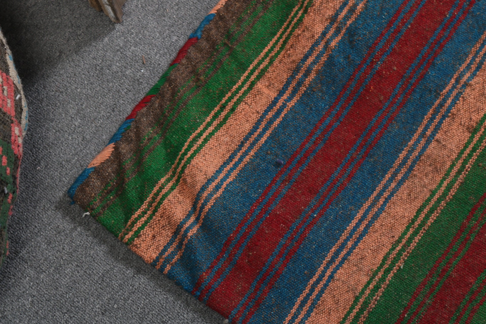 1.6x4 ft Küçük Halılar, Yeşil Düz Dokuma Halı, Türk Halıları, Kilim, Yatak Odası Halıları, Antika Halı, Geometrik Halılar, Vintage Halı, Paspas Halıları