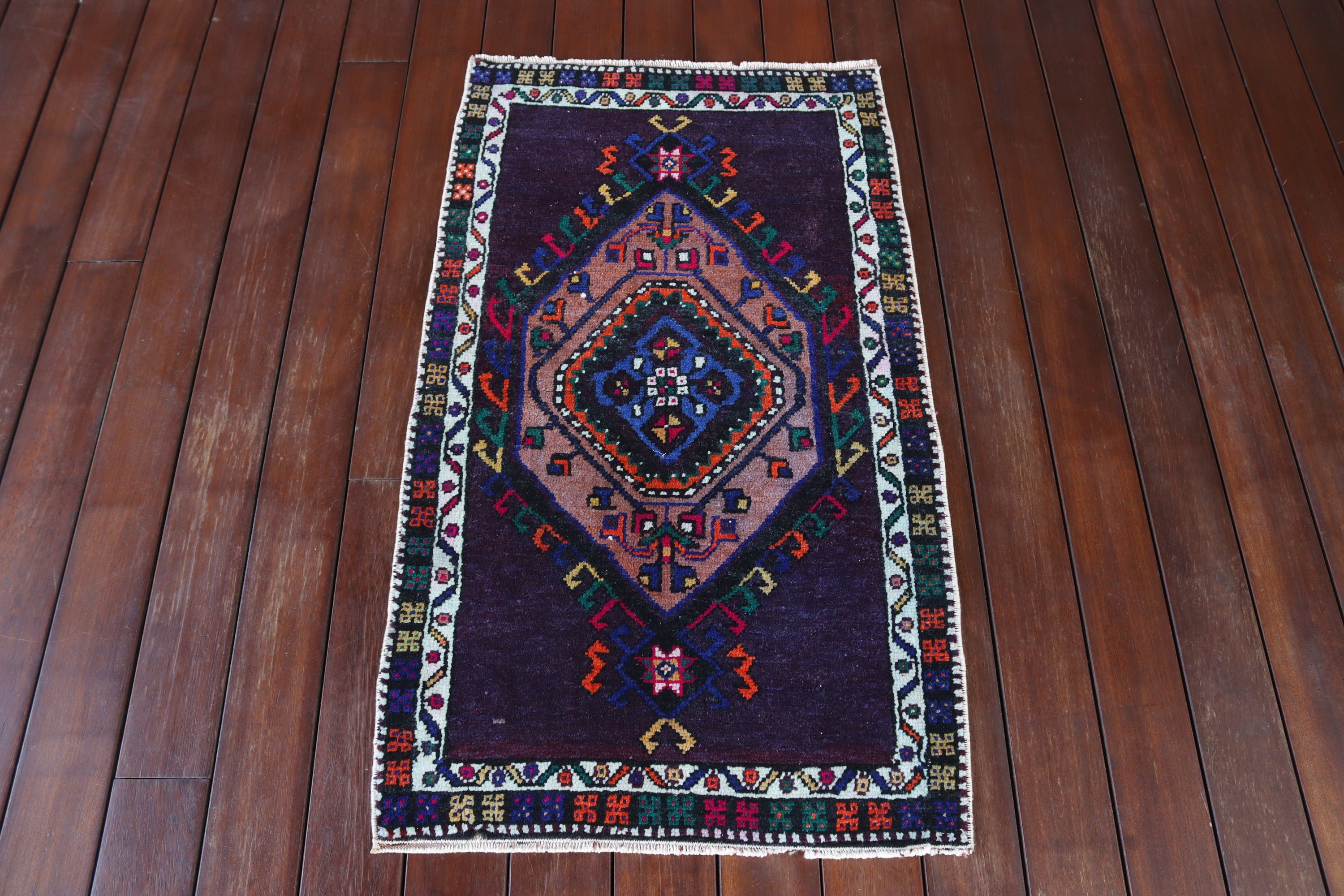 Küçük Boho Halılar, Antika Halı, Mavi Yer Halıları, Duvara Asılı Halı, 1.8x3.1 ft Küçük Halılar, Türk Halıları, Vintage Halı