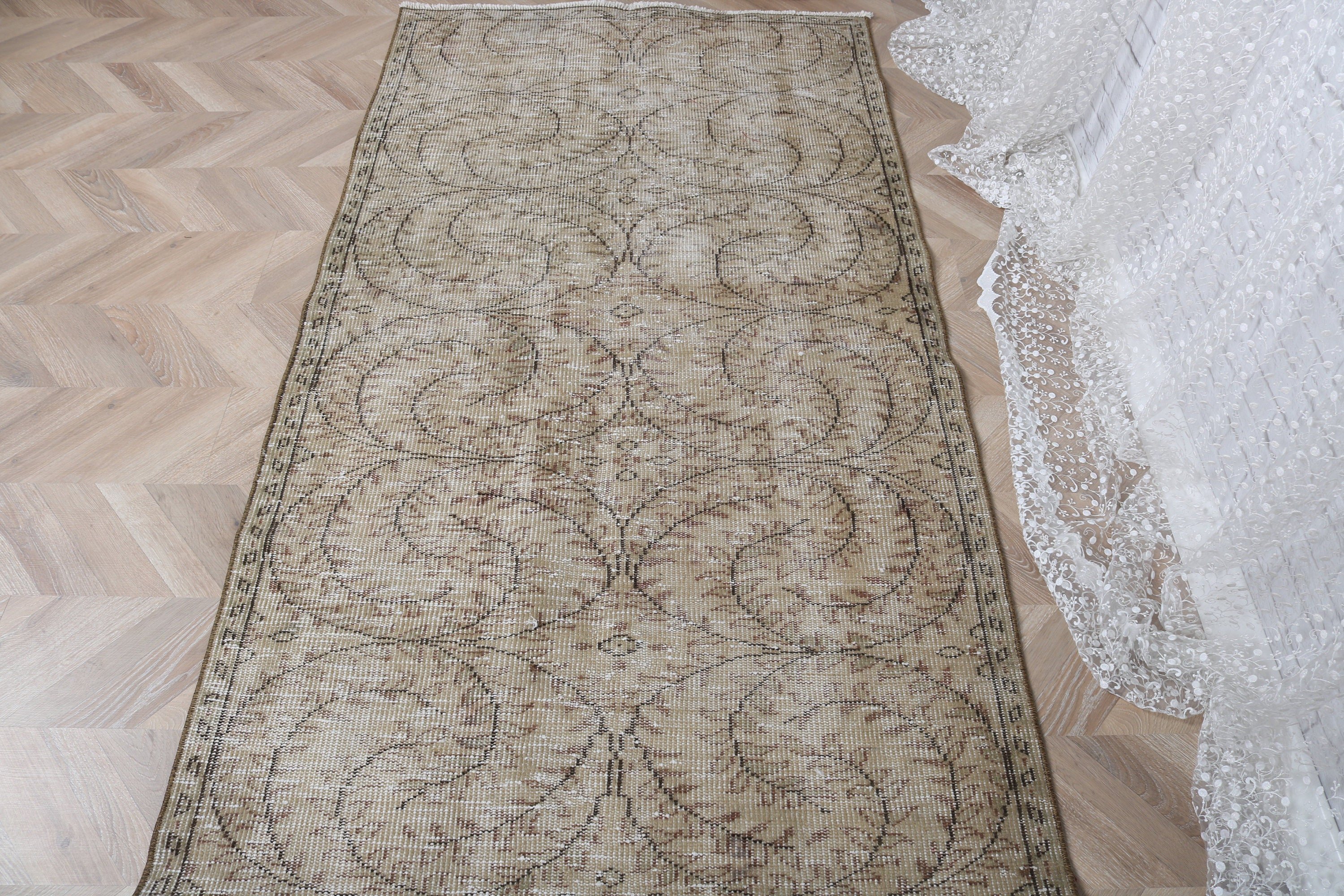 Oryantal Halılar, Mutfak Halıları, 3,4x6,5 ft Vurgulu Halılar, El Yapımı Halılar, Kahverengi Açıklama Halıları, Yün Halı, Türk Halısı, Vintage Halılar, Giriş Halıları