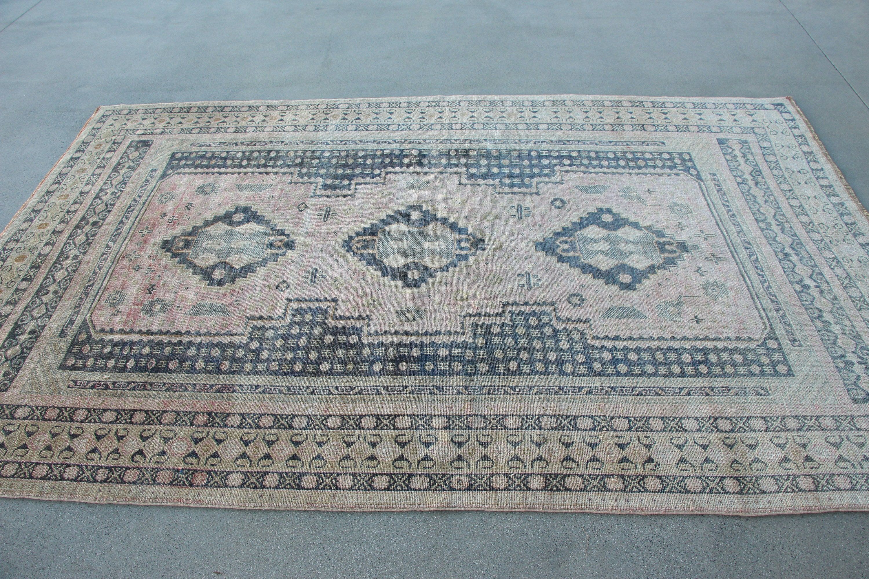 Living Room Rug, Floor Rug, Bedroom Rug, Pink  5.6x8.8 ft Large Rugs, Turkish Rugs, Vintage Rug, Oushak Rugs, Rugs for Salon