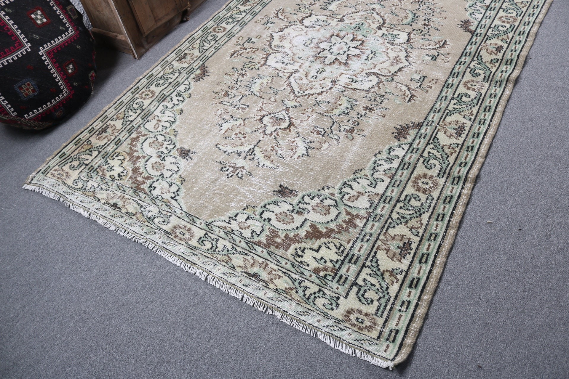 Türk Halısı, Kahverengi Lüks Halılar, Anadolu Halısı, 5,5x8,4 ft Büyük Halılar, Büyük Vintage Halı, Büyük Boho Halıları, Oryantal Halı, Vintage Halılar