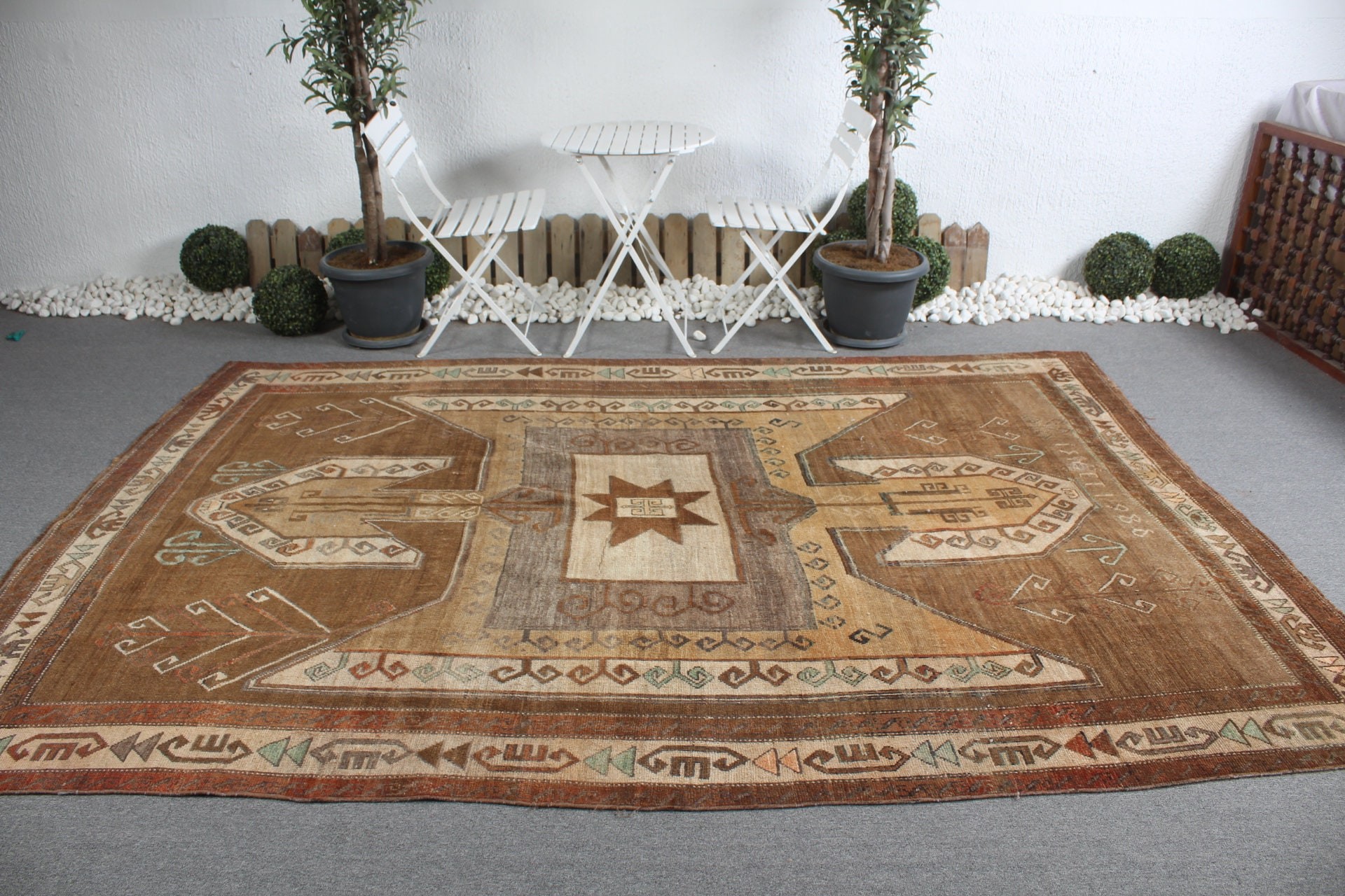 Bedroom Rug, Turkish Rugs, Brown Anatolian Rug, Floor Rug, Home Decor Rugs, Rugs for Salon, 7x10 ft Large Rug, Vintage Rugs, Salon Rugs