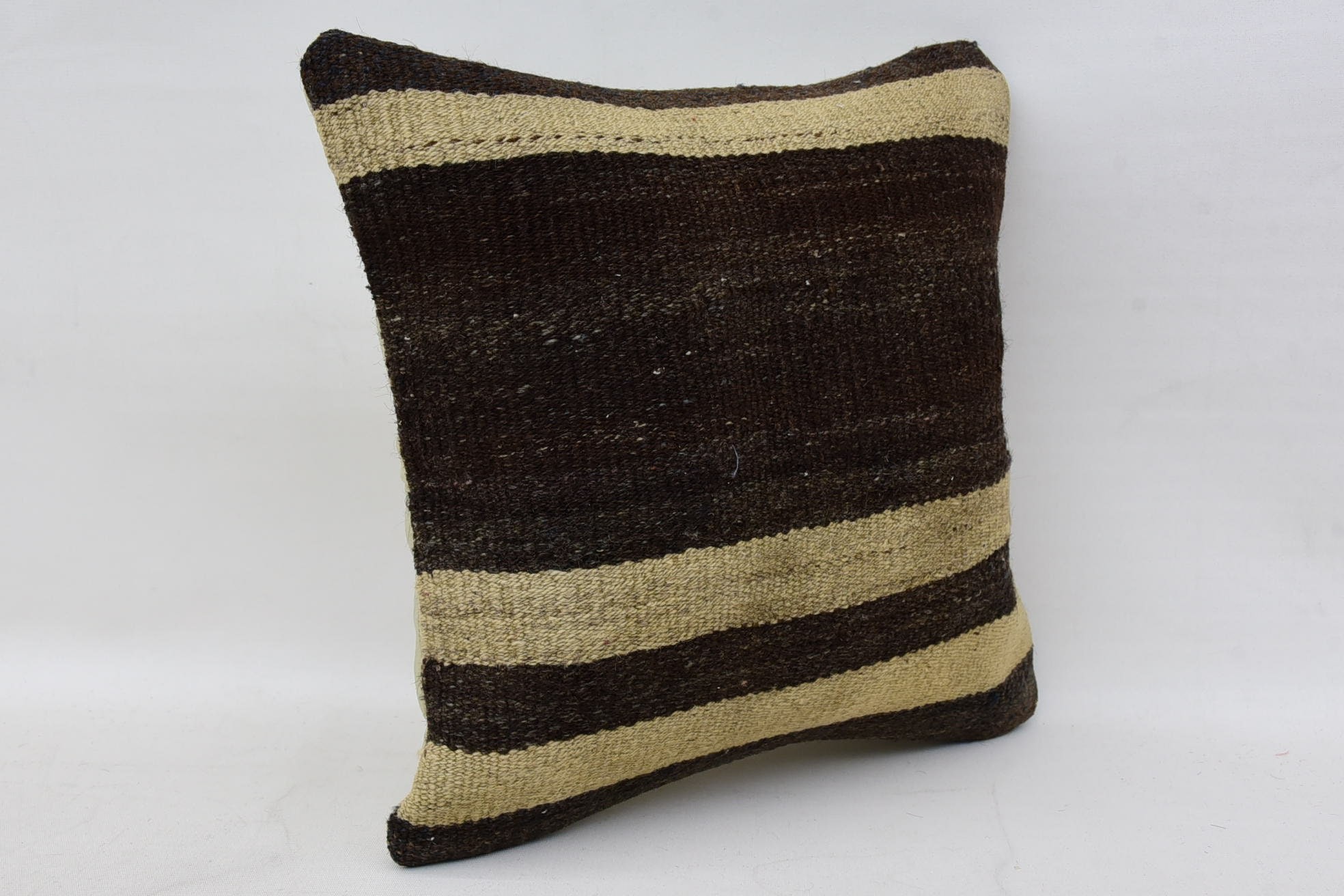 14"x14" Brown Cushion Cover, Crochet Pattern Pillow Case, Home Decor Pillow, Luxury Pillow Cover, Kilim Pillow, Gift Pillow