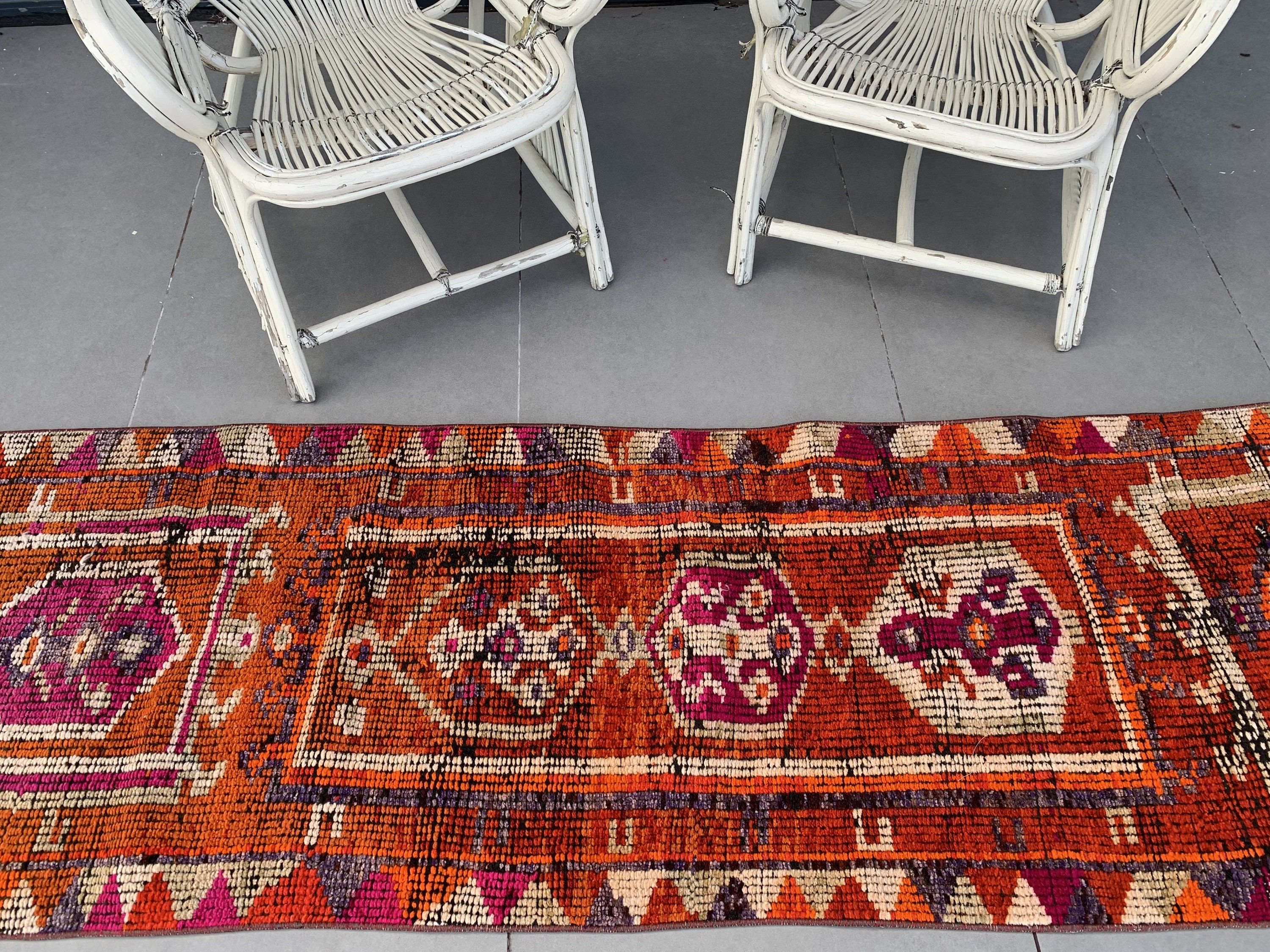 Mutfak Halıları, Koridor Halısı, Vintage Halı, Ev Dekorasyonu Halısı, Eski Halılar, Oryantal Halılar, 2.4x12.2 ft Runner Halıları, Kırmızı Yatak Odası Halısı, Türk Halısı