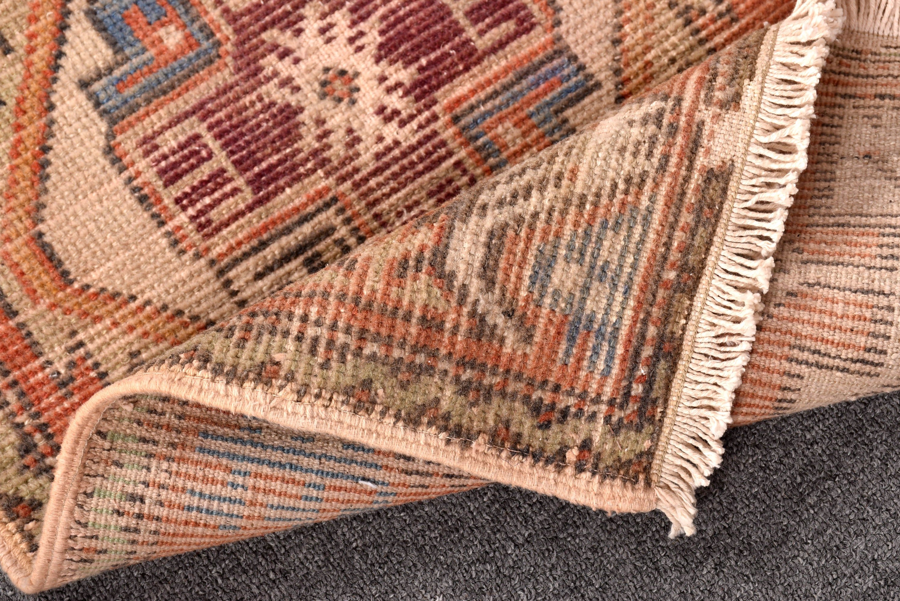 Modern Rug, Bohemian Rug, Bedroom Rugs, Turkish Rug, Vintage Rugs, 1.5x3 ft Small Rugs, Orange Neutral Rugs, Bathroom Rug, Geometric Rugs