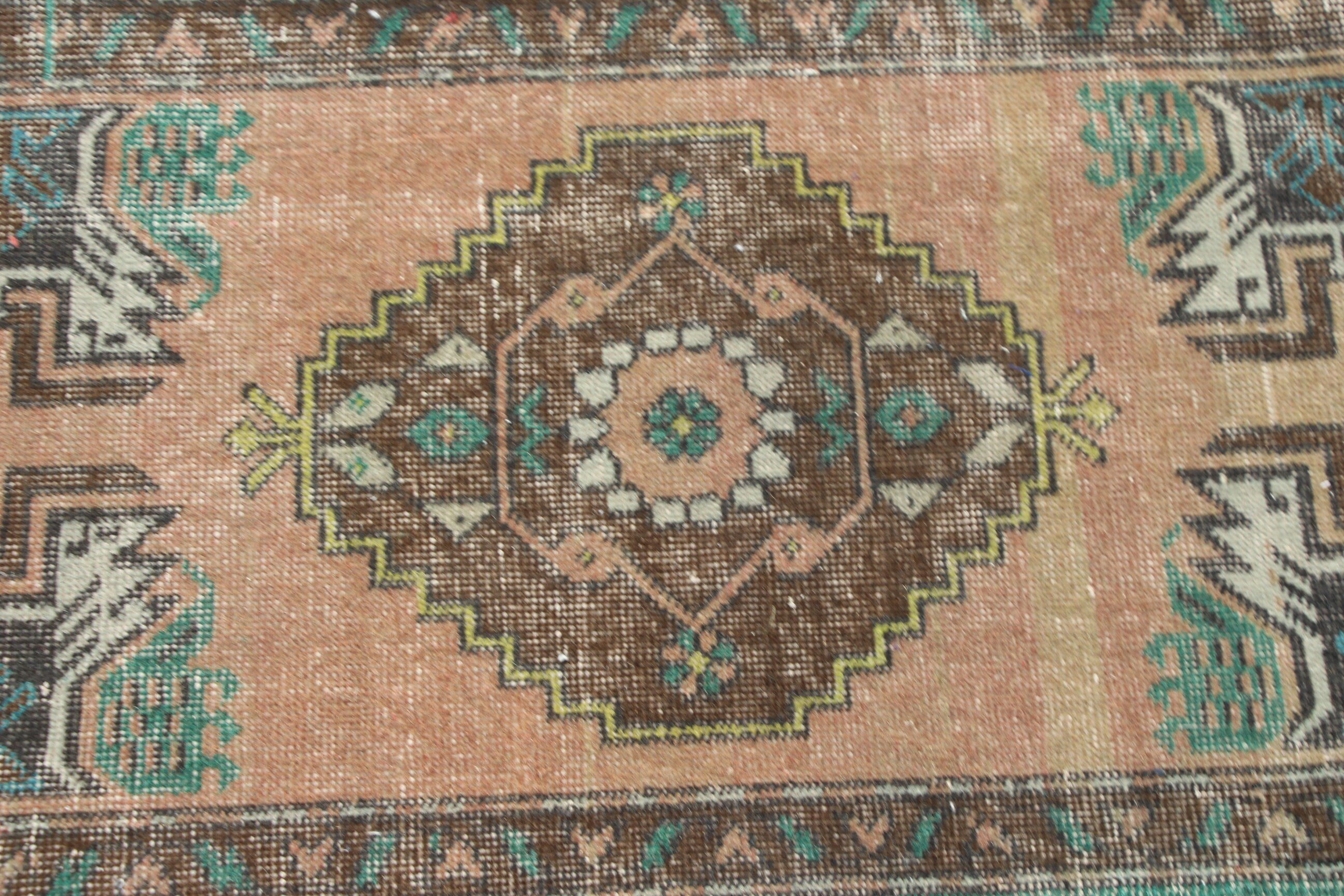 1.6x3.5 ft Küçük Halılar, Ev Dekorasyonu Halısı, Çocuk Halısı, Boho Halısı, Türk Halıları, Vintage Halılar, Küçük Alan Halısı, Oushak Halıları, Kahverengi Yatak Odası Halıları